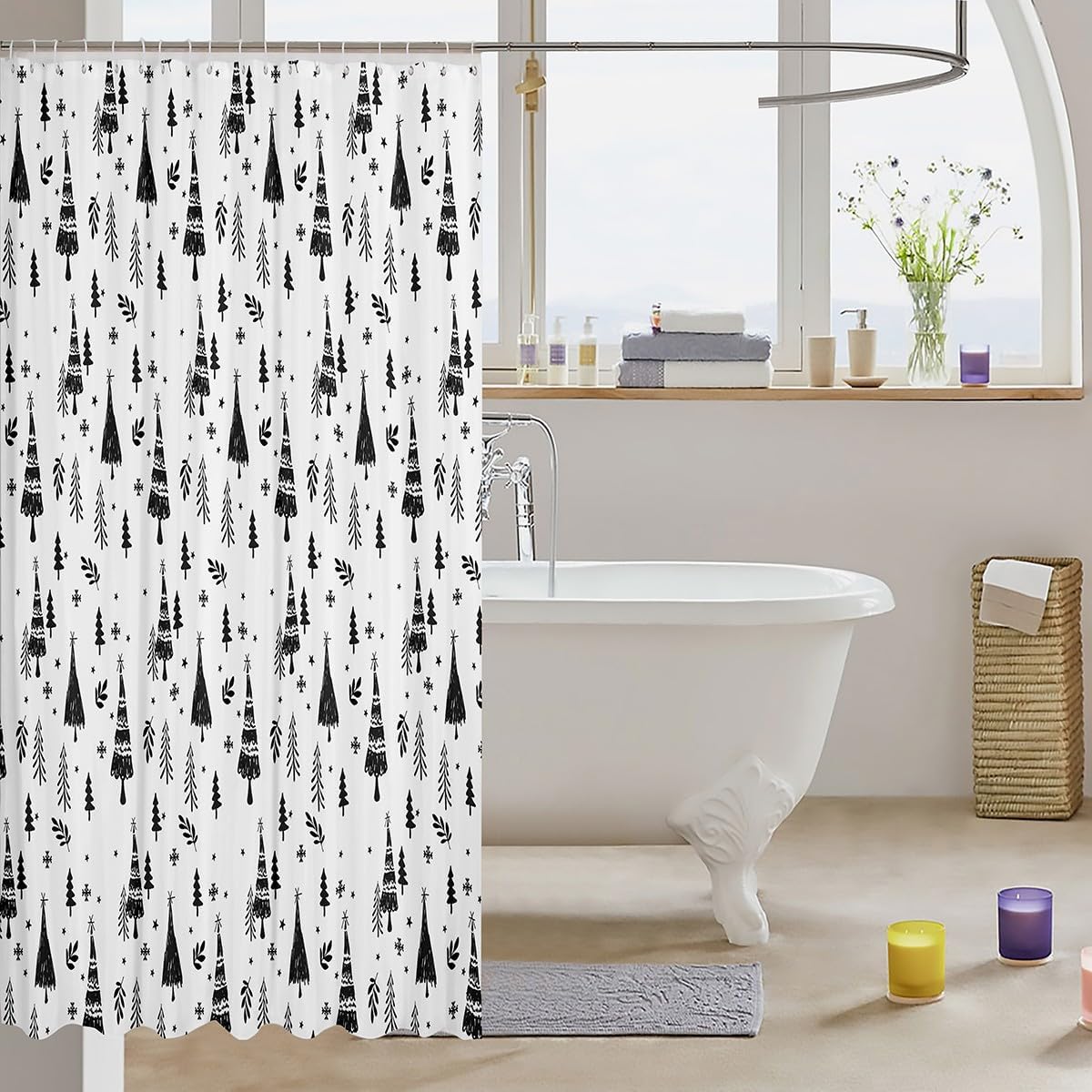 Feelyou Kids Christmas Shower Curtain 72x72 Set