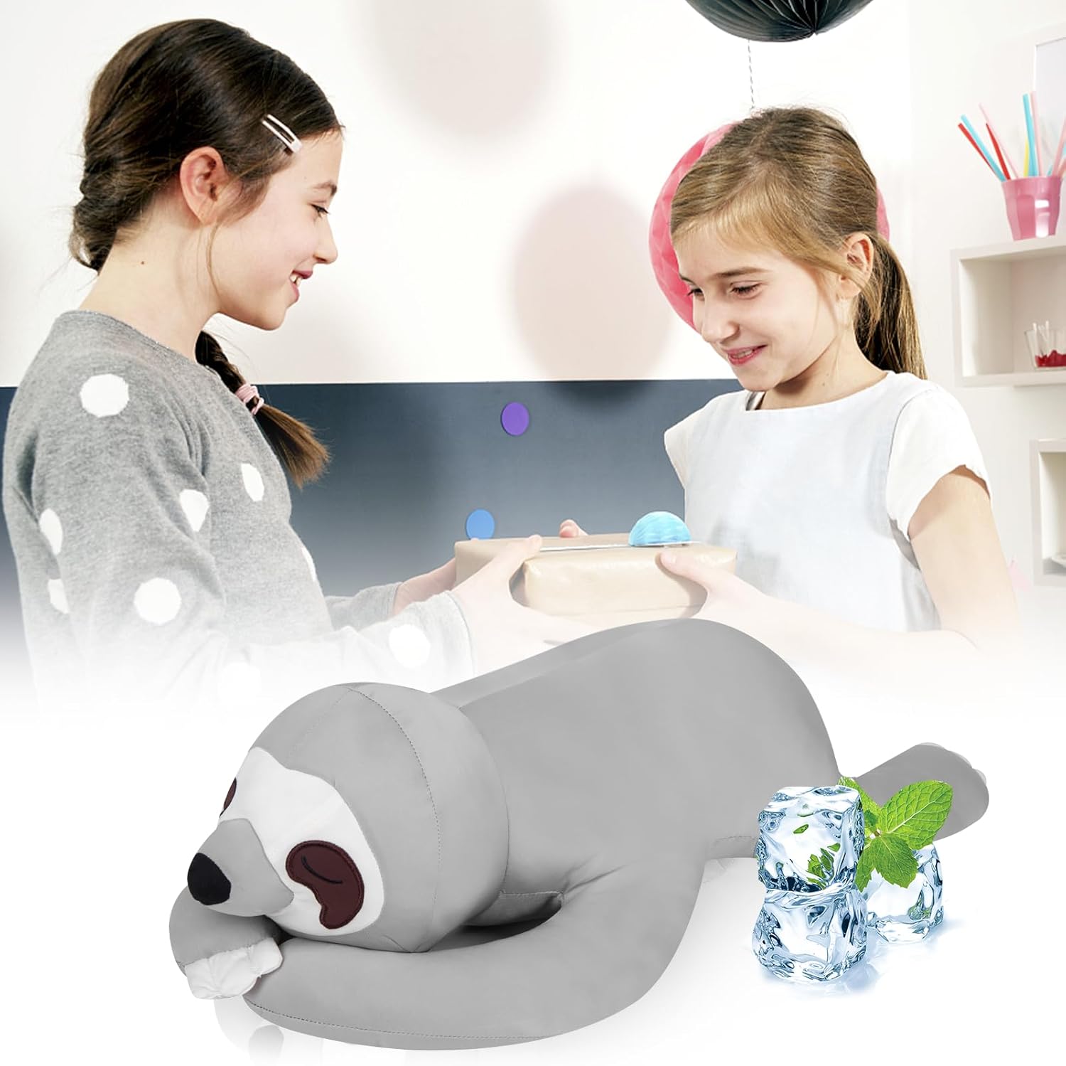 My OLi 18 Cooling Sloth Pillow Cozy Plush Toy for Kids Adults