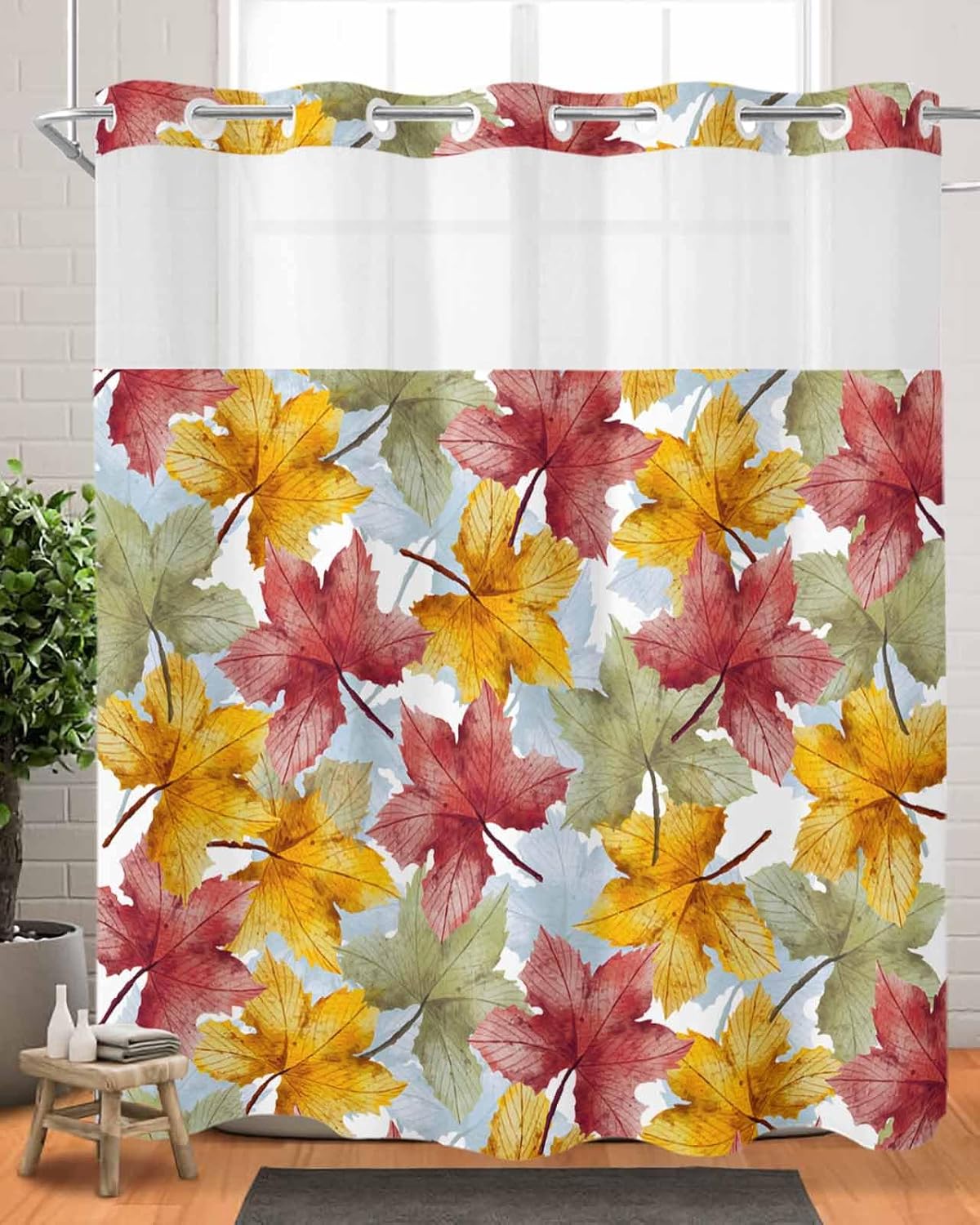 Elegant Functional No-Hook Shower Curtains
