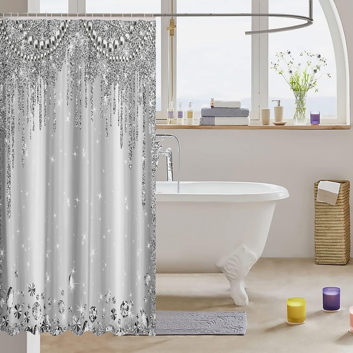 Luxury-Grade Waterproof 12-Hook Shower Curtain Set