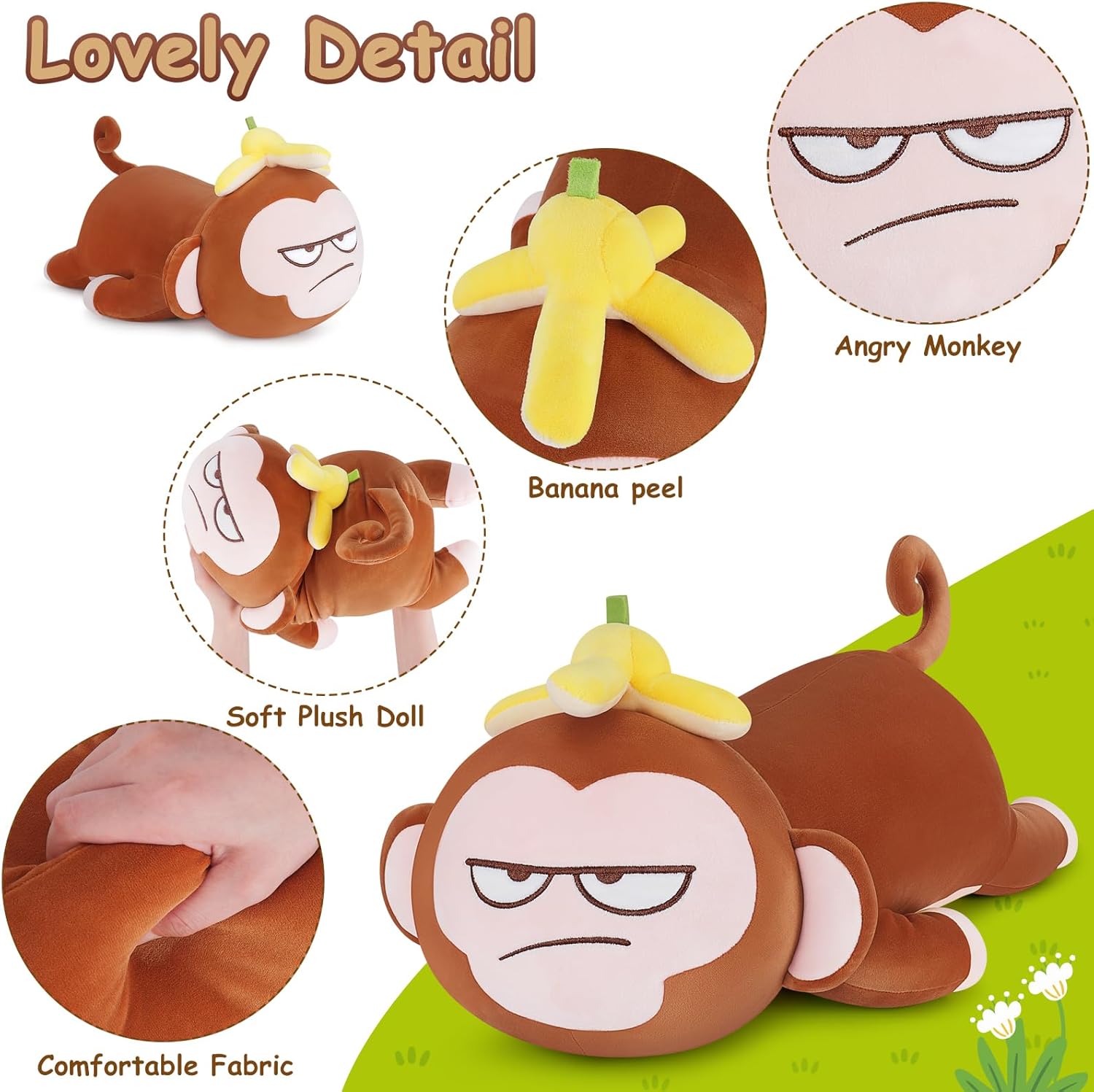 Achwishap Monkey Plush Pillow