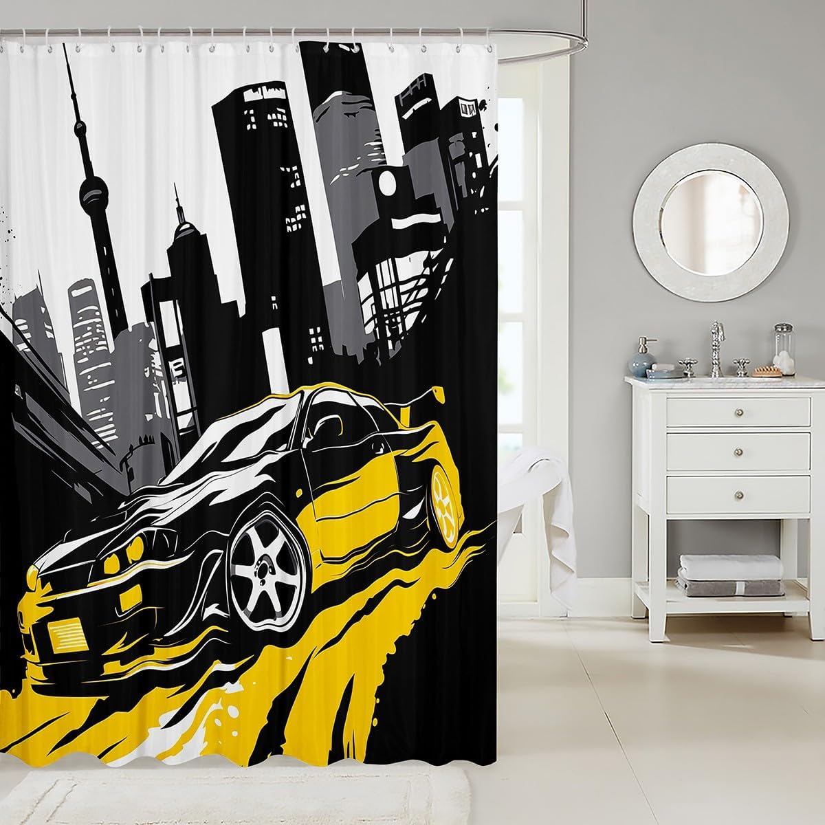 Car Racing Bath curtains