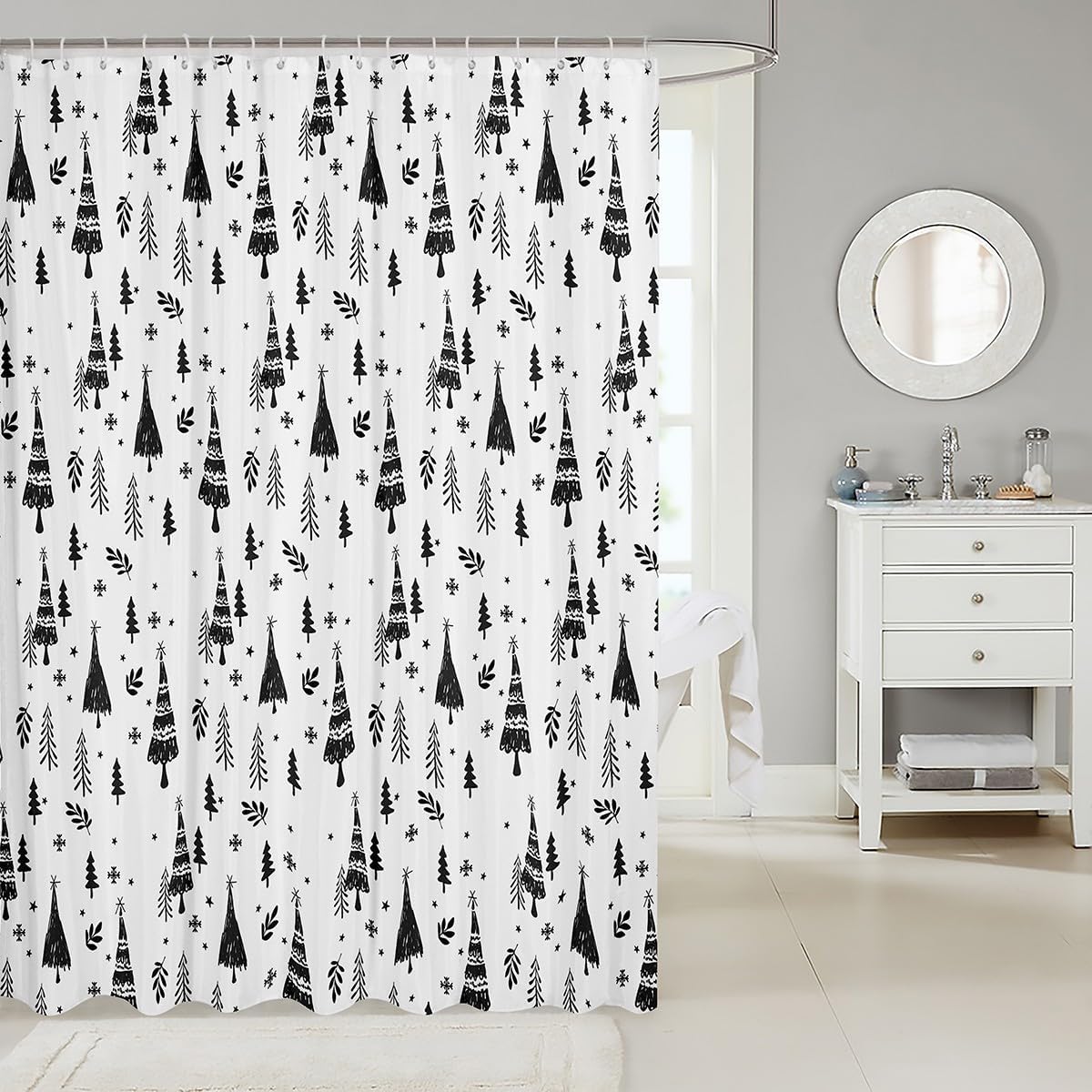 Feelyou Kids Christmas Shower Curtain 72x72 Set