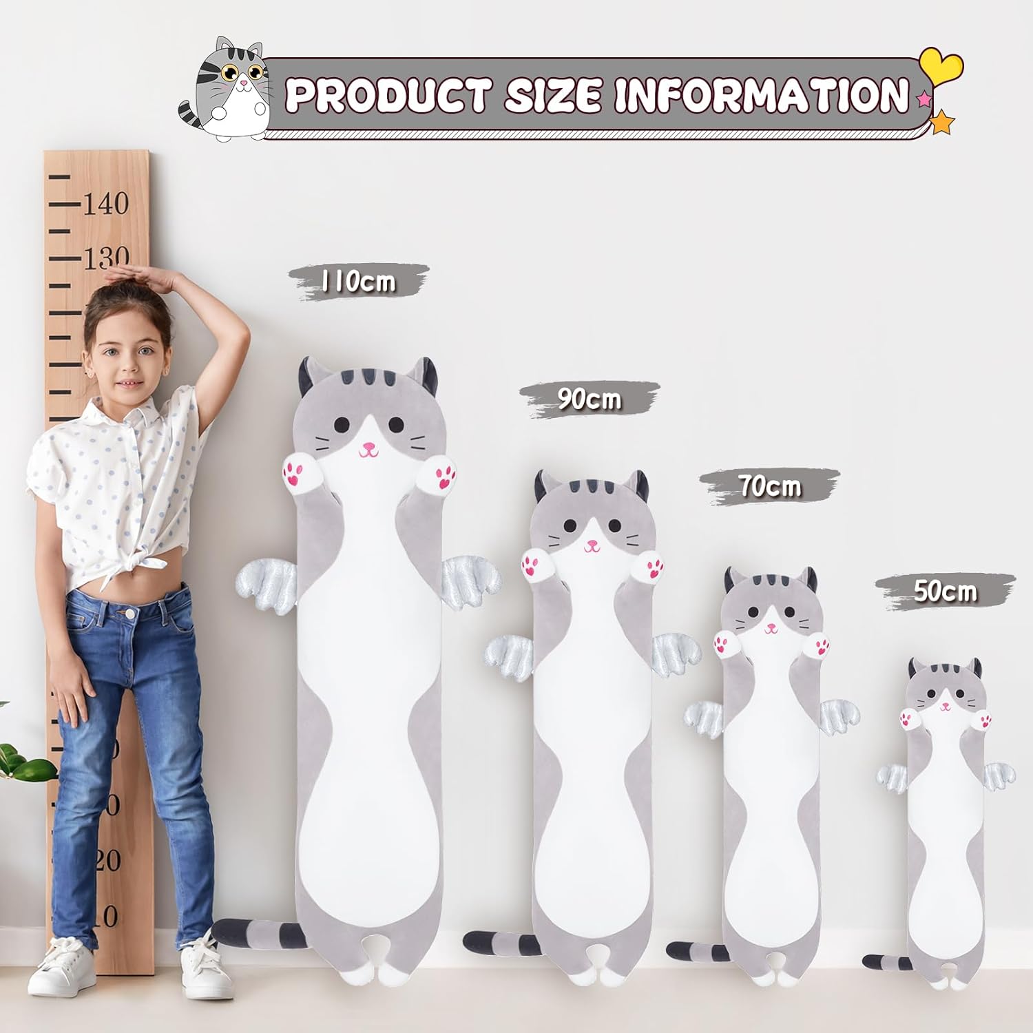 Cuddle with Yeqivo Perfect Cat Pillow for Kids Adults