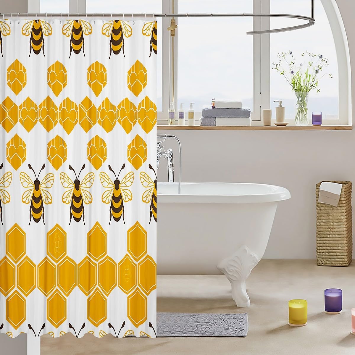 Feelyou Honeycomb shower curtain - Unique bath design