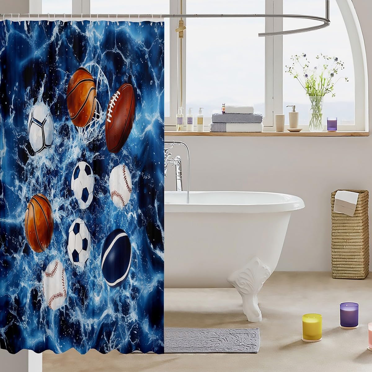 Ball Sport Shower curtains 72x72