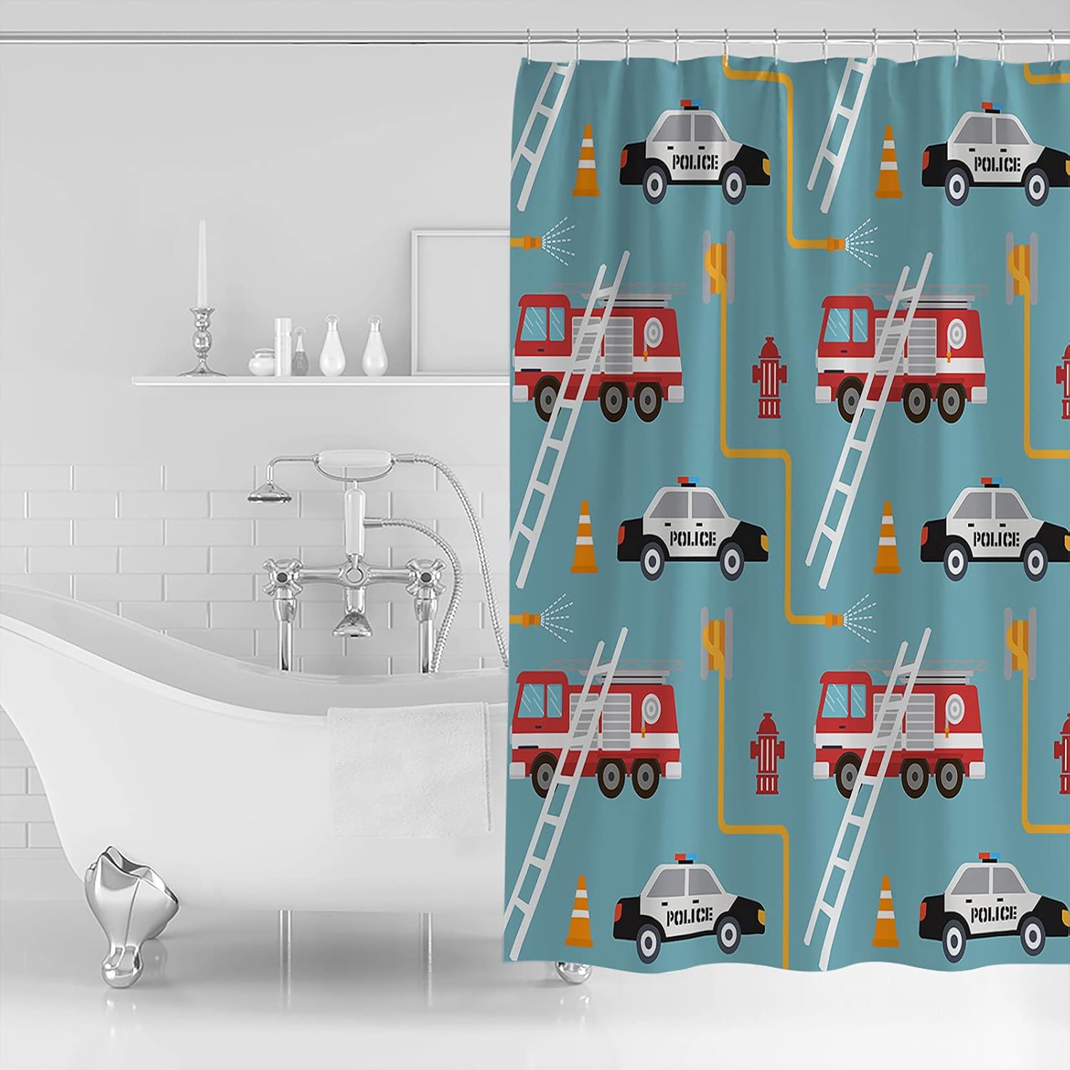 Sunteeny 72 Inch Waterproof Shower Curtain with Hooks