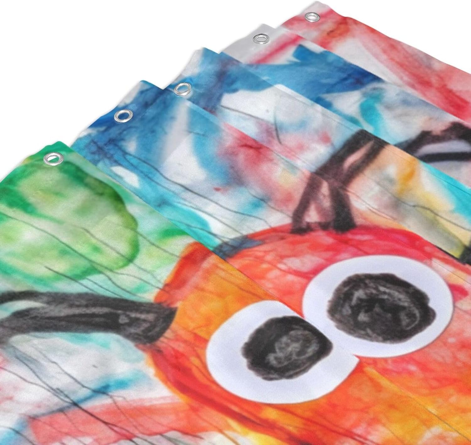 Abstract Octopus Shower Curtain Set with 12 Hooks 72x72in