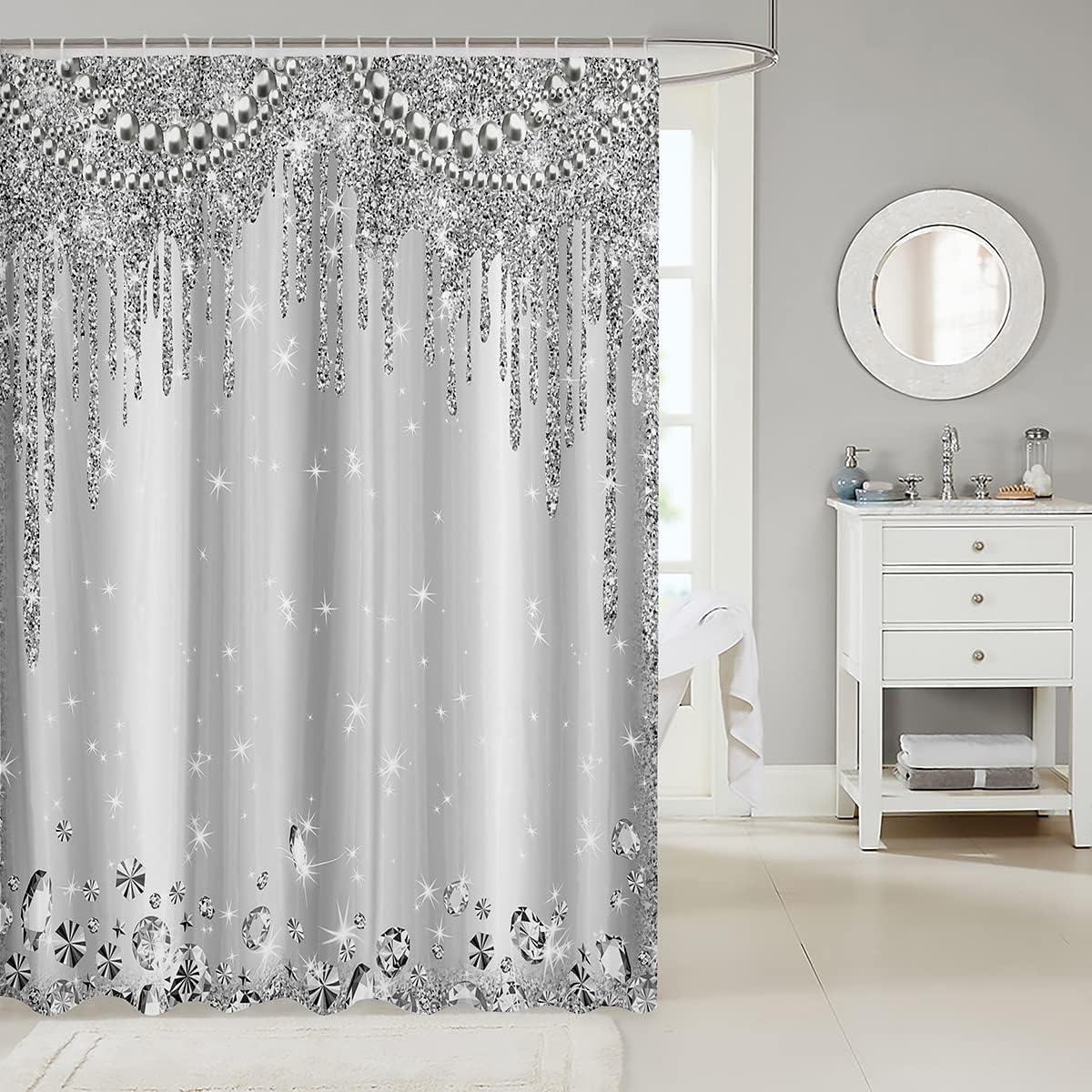 Luxury-Grade Waterproof 12-Hook Shower Curtain Set