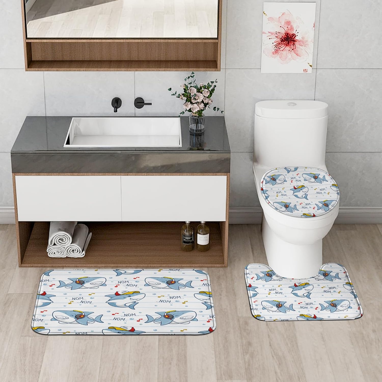 SharkJoy 4PCS Bath Set