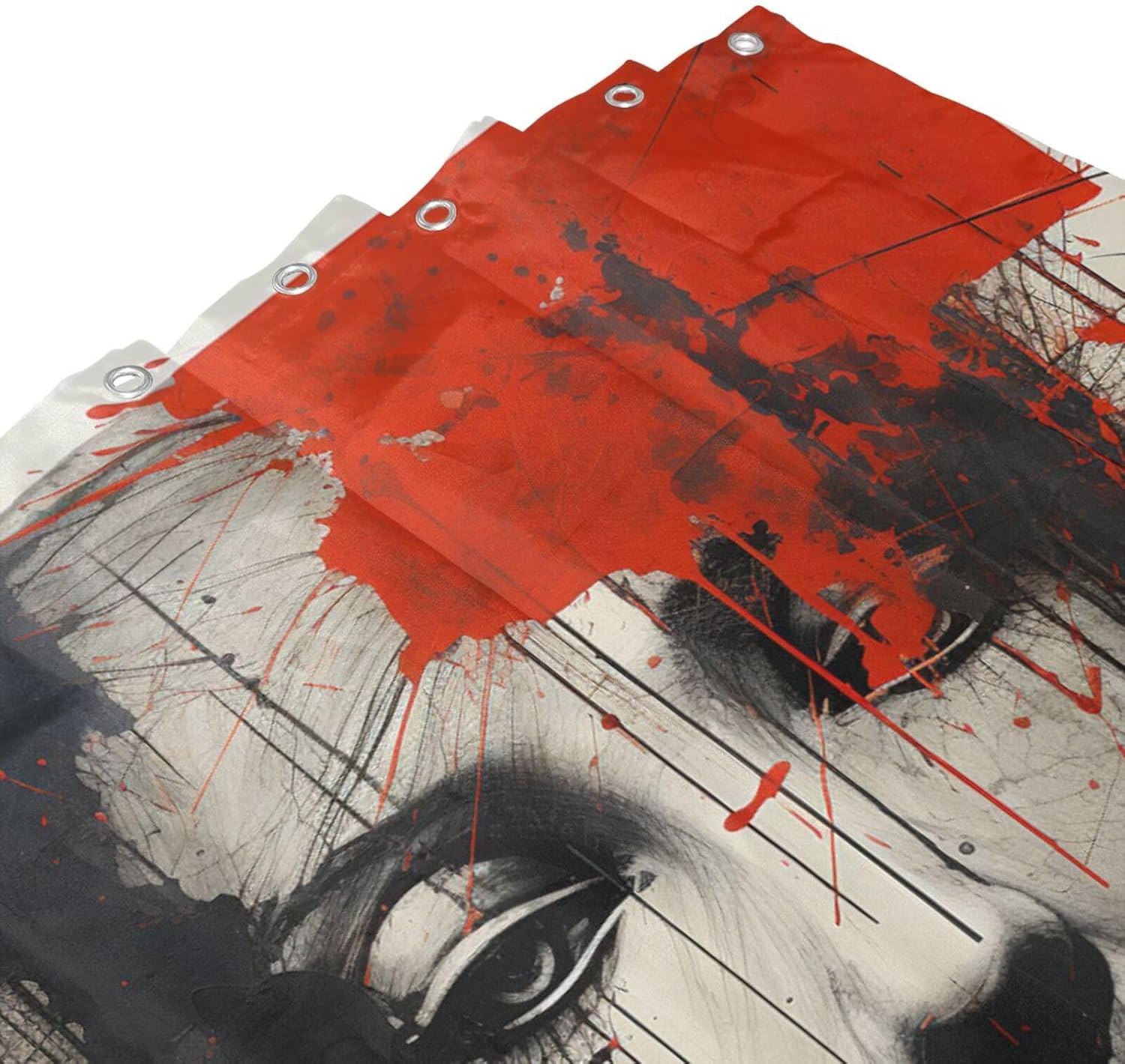 Abstract Girl Oil Painting Luxury Boho Shower Curtain Set
