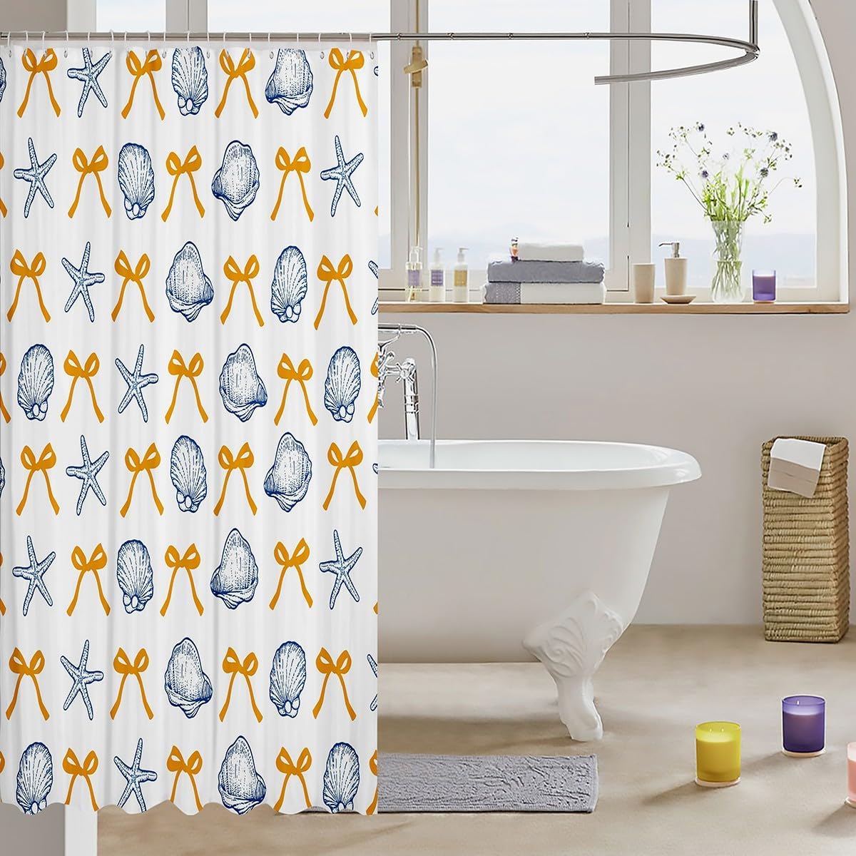 Stylish Waterproof Bow Bath Curtain