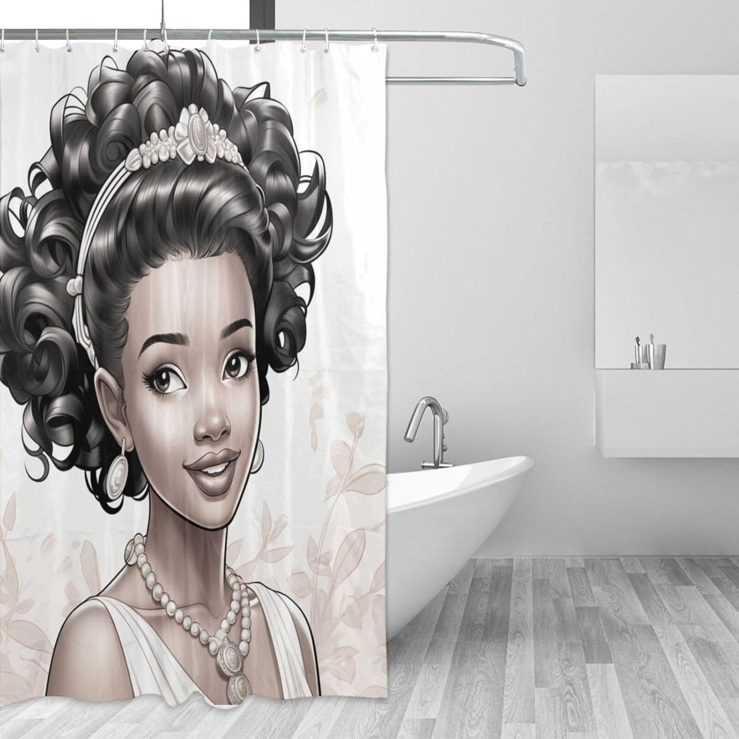 Limited-Time Bundle African American Princess Boho Shower Curtain for Bathroom