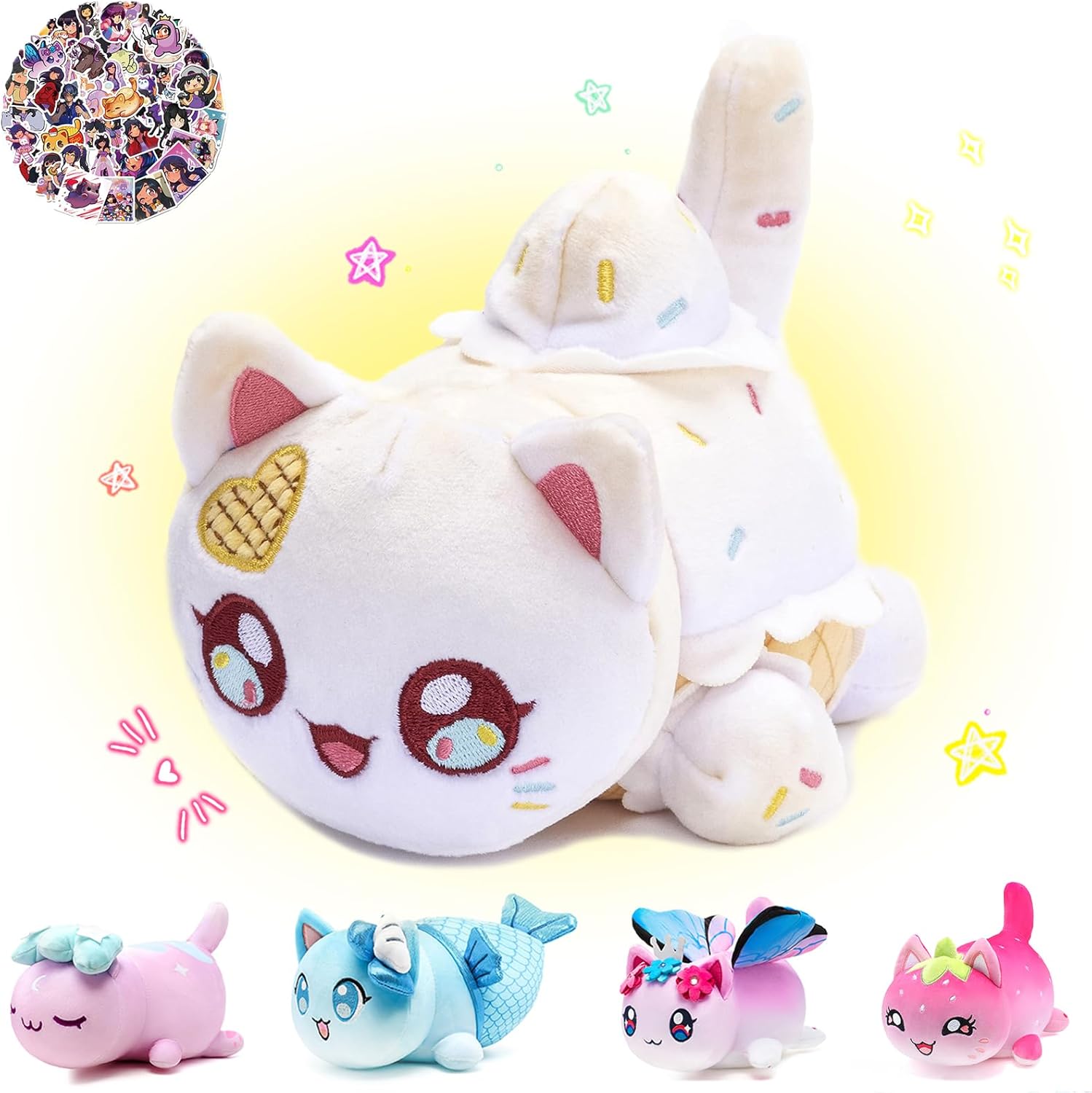 Ice Cream Cat Plush by KOWSI - Cute Kawaii Stuffed Animal