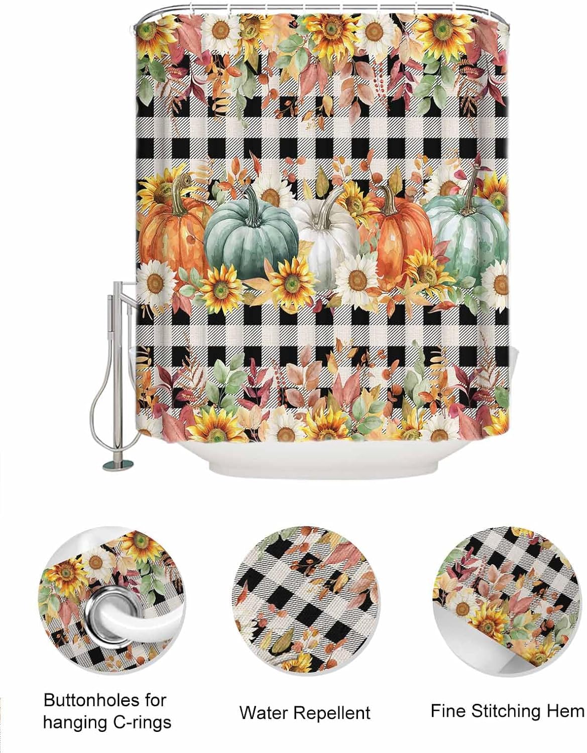 Fashionable Water-resistant Mesh Shower Curtain Set