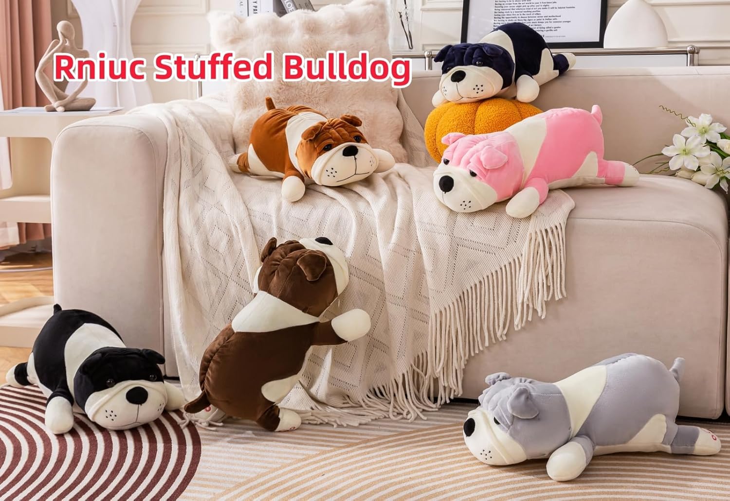 Giant Plush Dog Pillow for Relaxation Home Decor - Brown