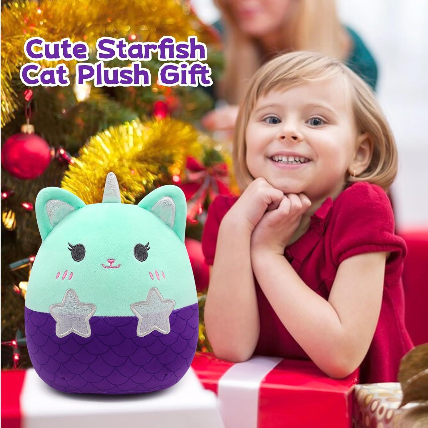 Kawaii Mermaid Cat Plush Doll Gift for Kids