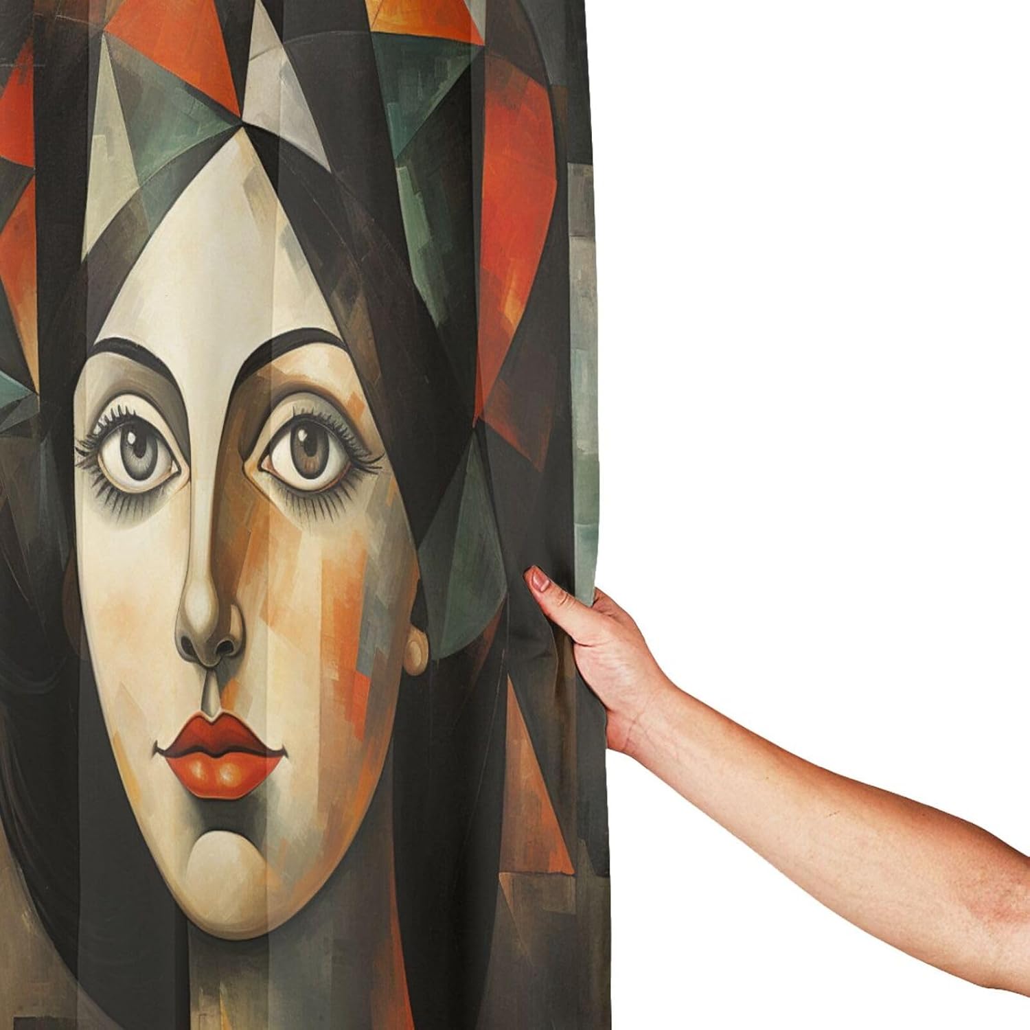 DAOWANGZUO Abstract Girl Shower Curtain Set