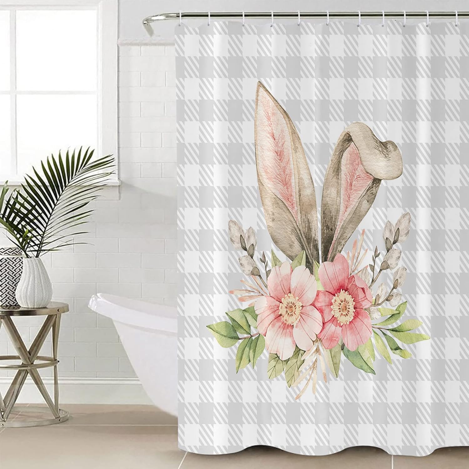 Waterproof Funny Rabbit Shower Curtain for Bathroom