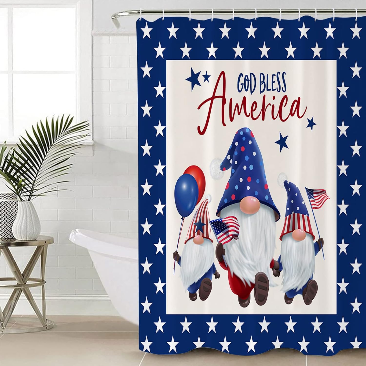 72x72 inches Gnome Star Waterproof Shower Curtain-machine WashablePara Mood Bath Room