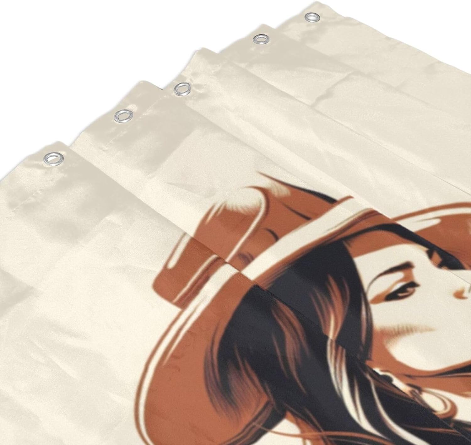 TIYAANDSY Cowboy Girl Shower Curtain Set
