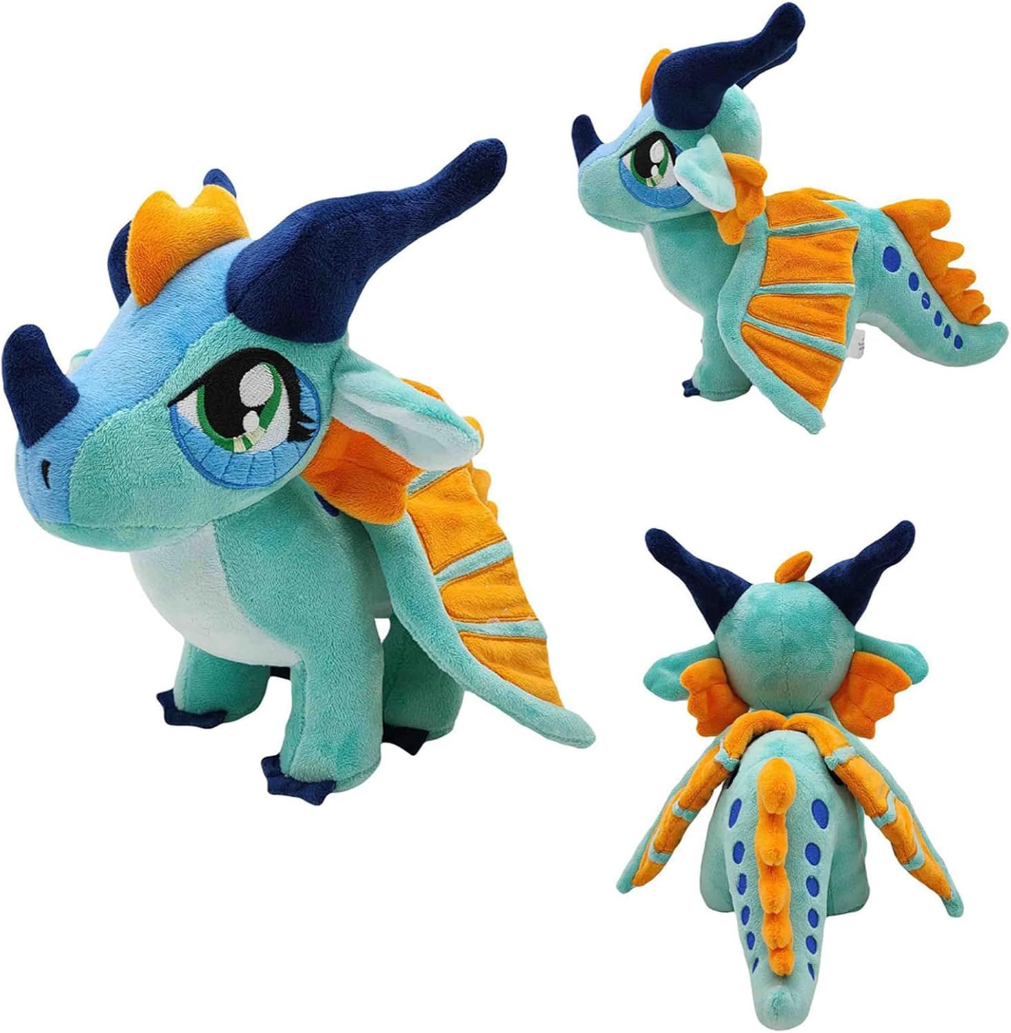 AngelGift Dragon Plush 12 Soft Flying Sky Blue Dragon Pillow Doll