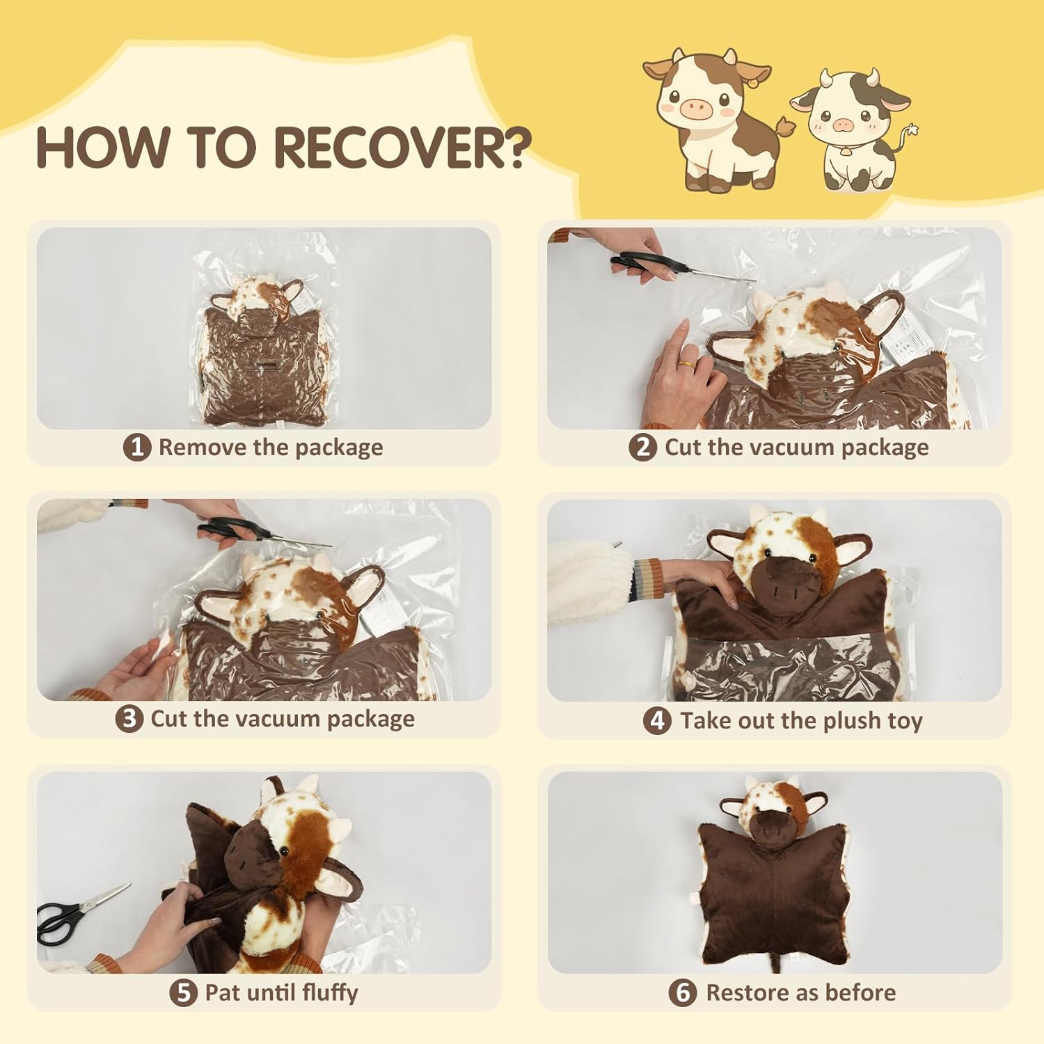 15 Cute Cow Plush Pillow - Multi-Purpose