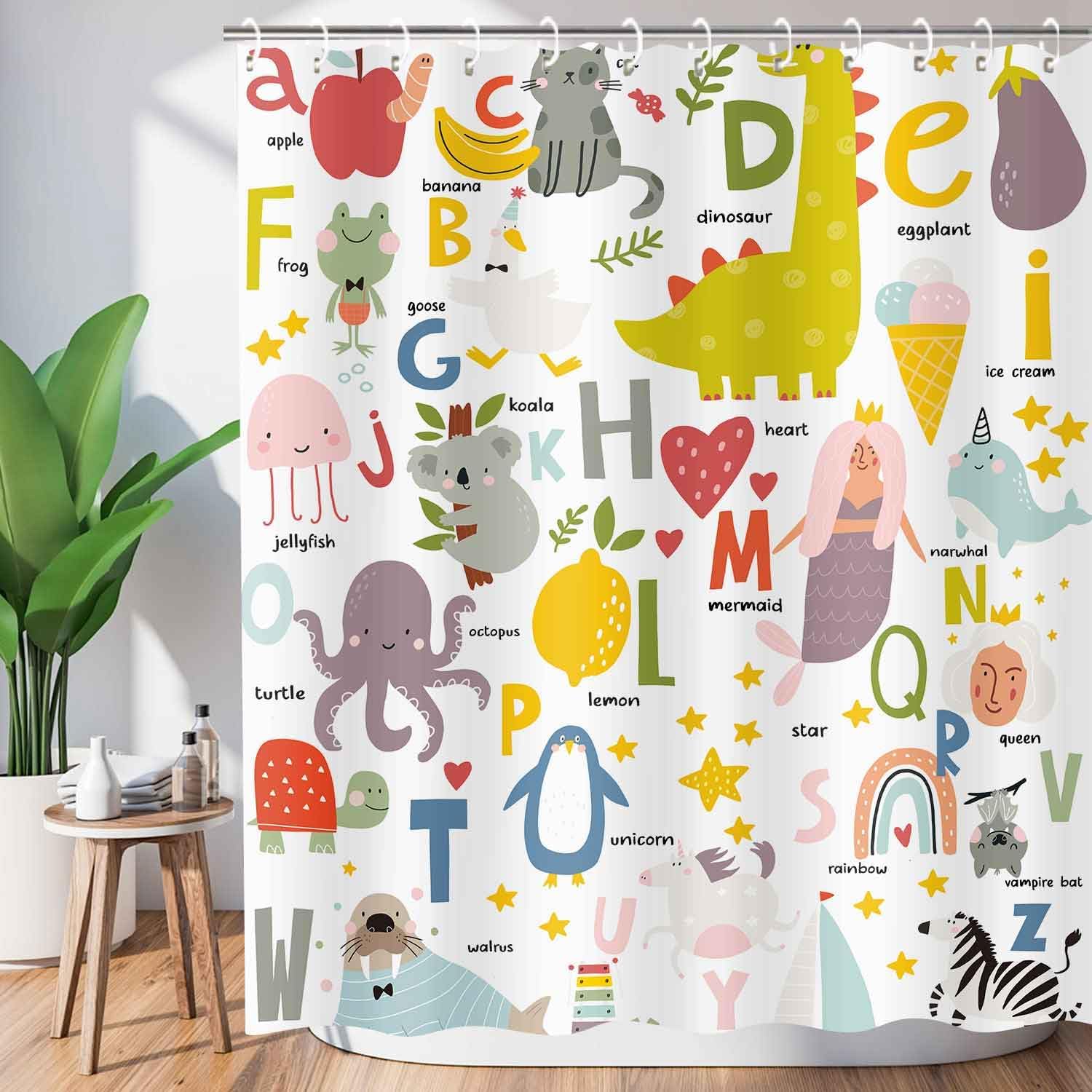 ABC Learning Shower Curtain for Kids
