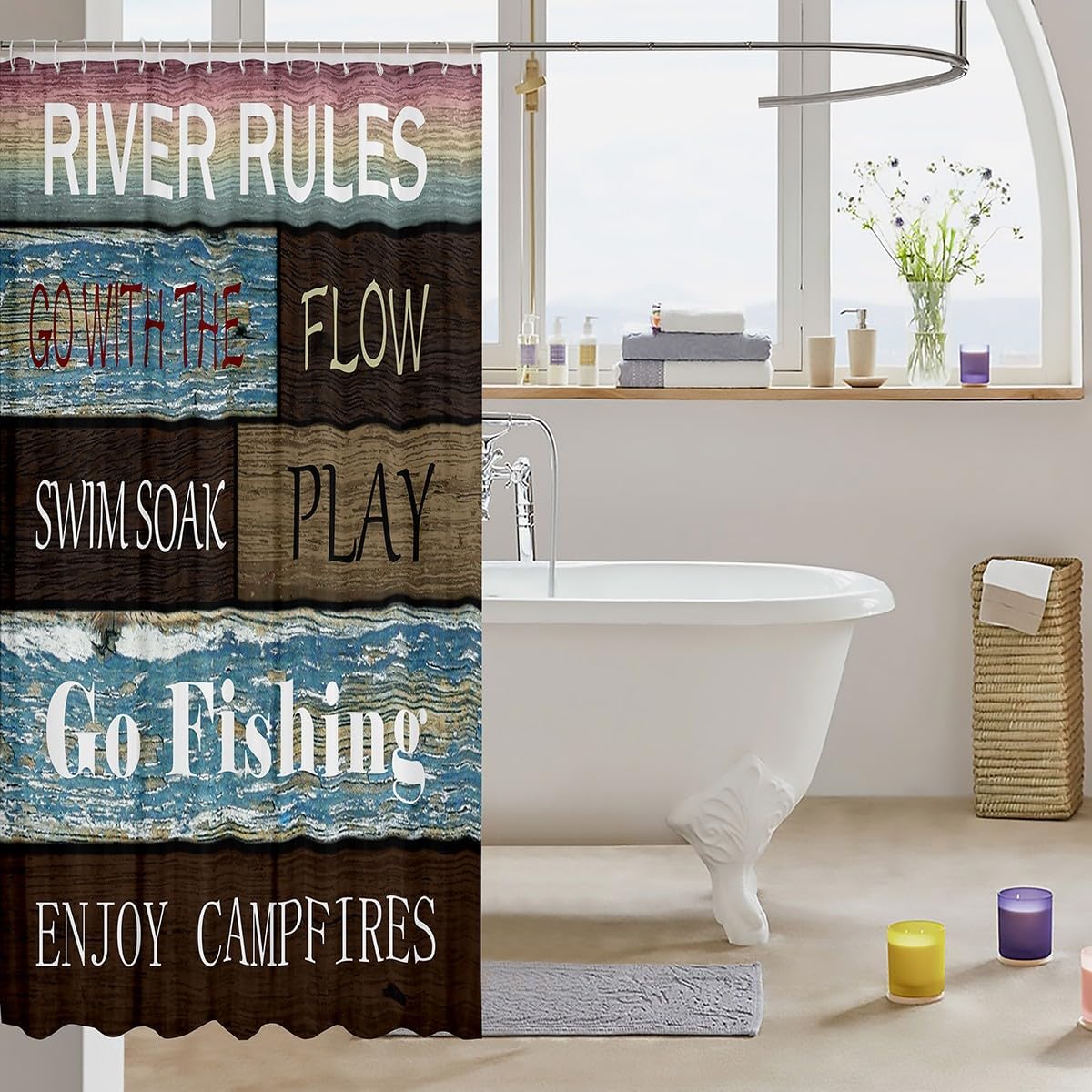 Rustic Camping Shower Curtain