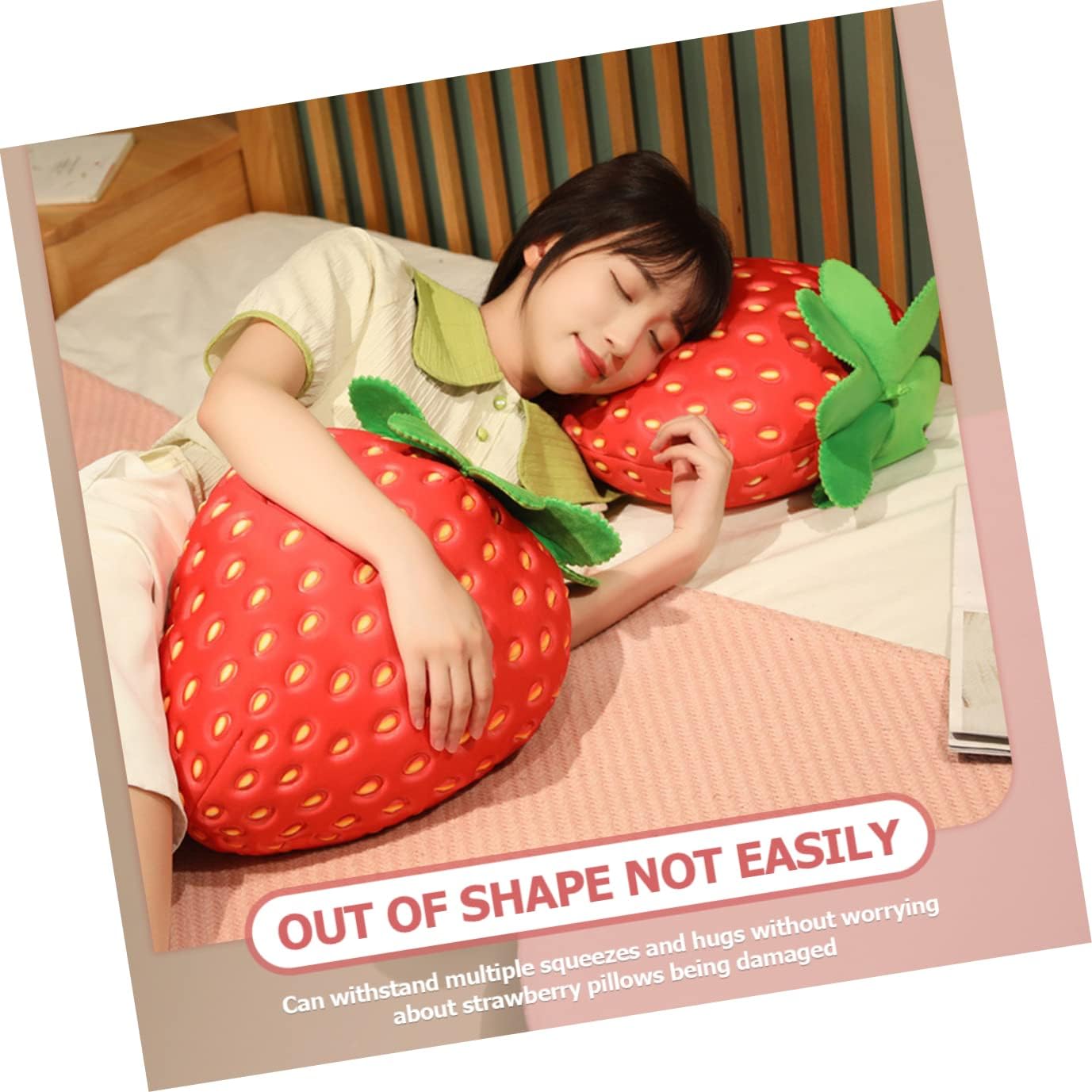 Kisangel Stuffed Strawberry Plush Pillow