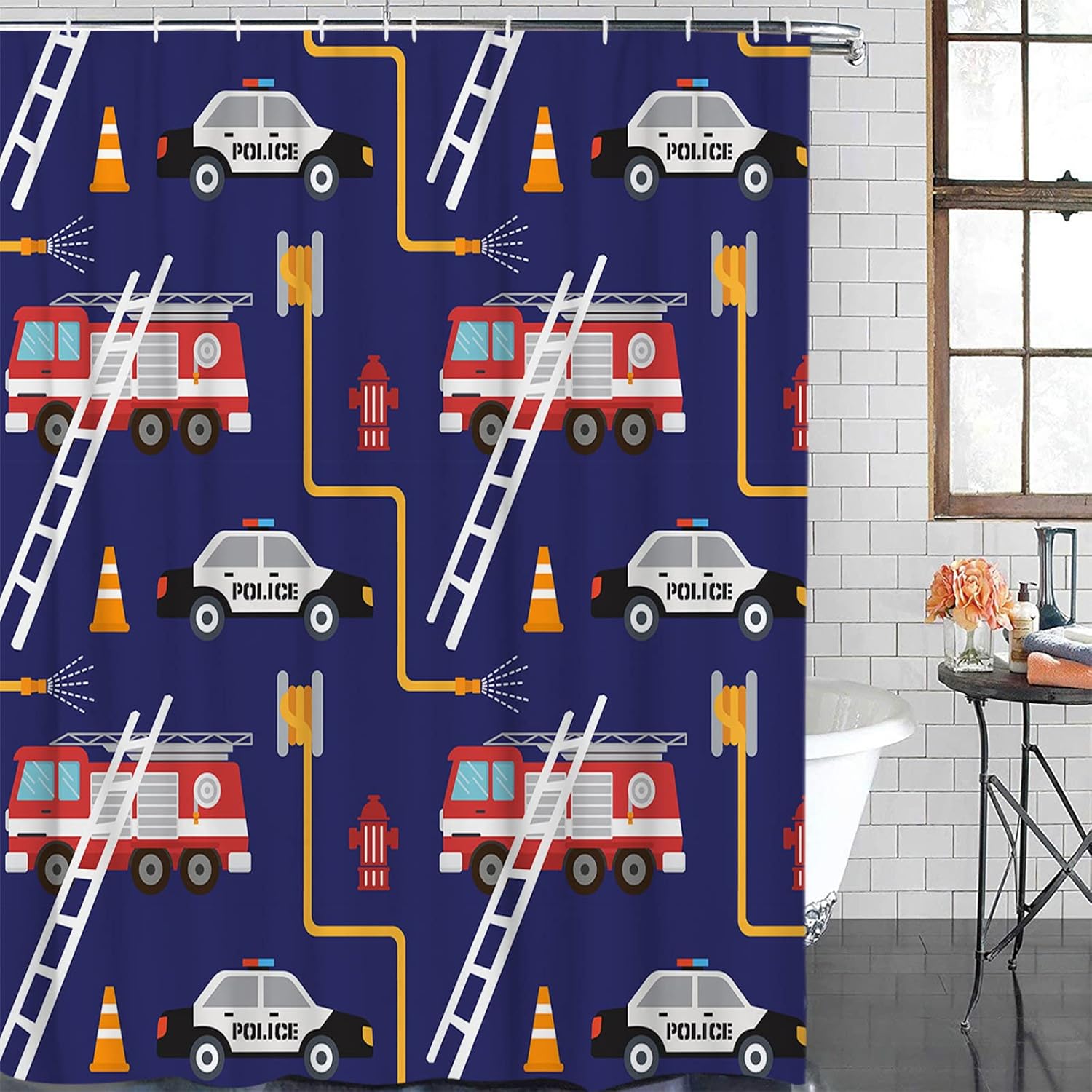 Sunteeny 72 Inch Purple Shower Curtain with Hooks
