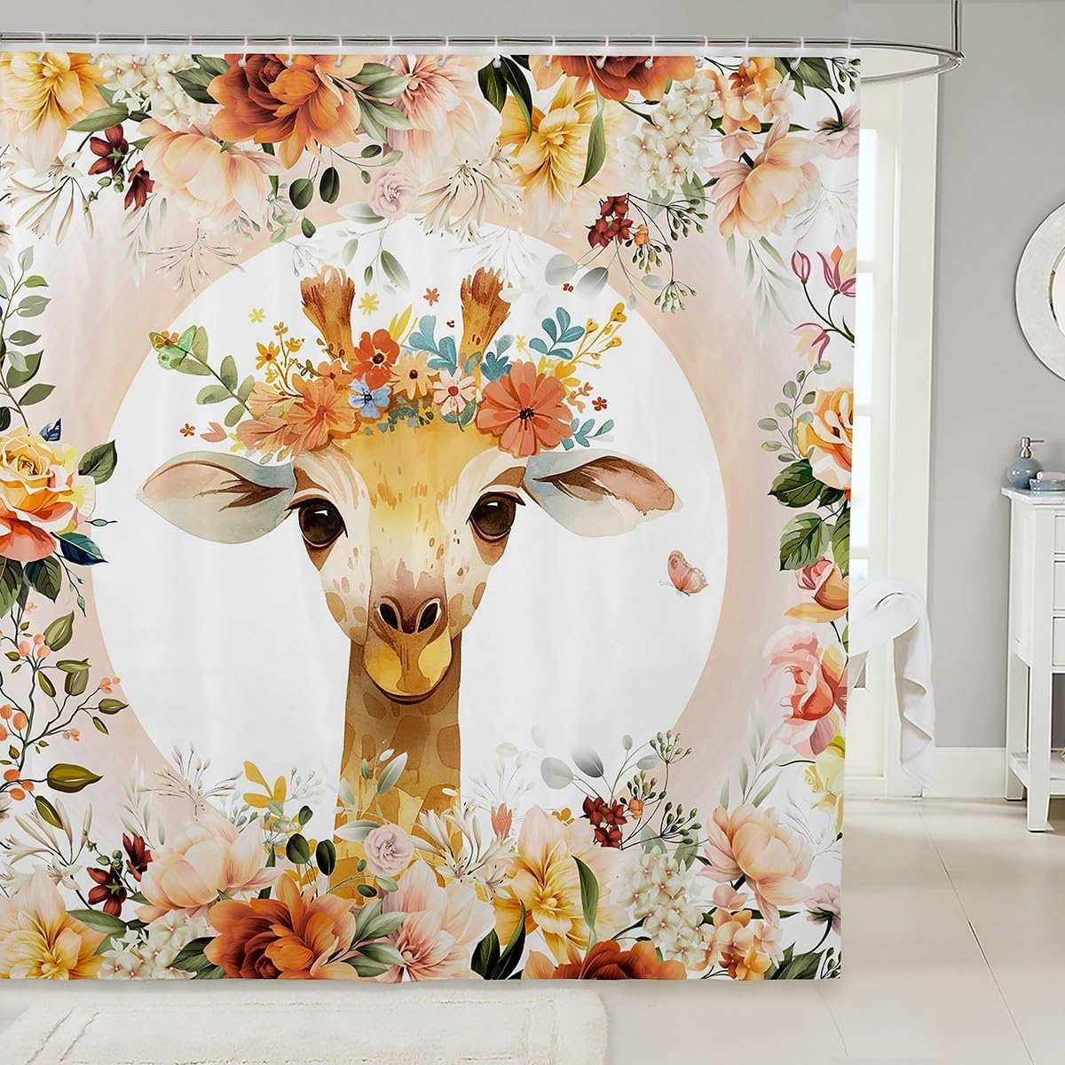 Preciosa - kids bath Giraffe Shower Curtain 72x72 inches from Florian