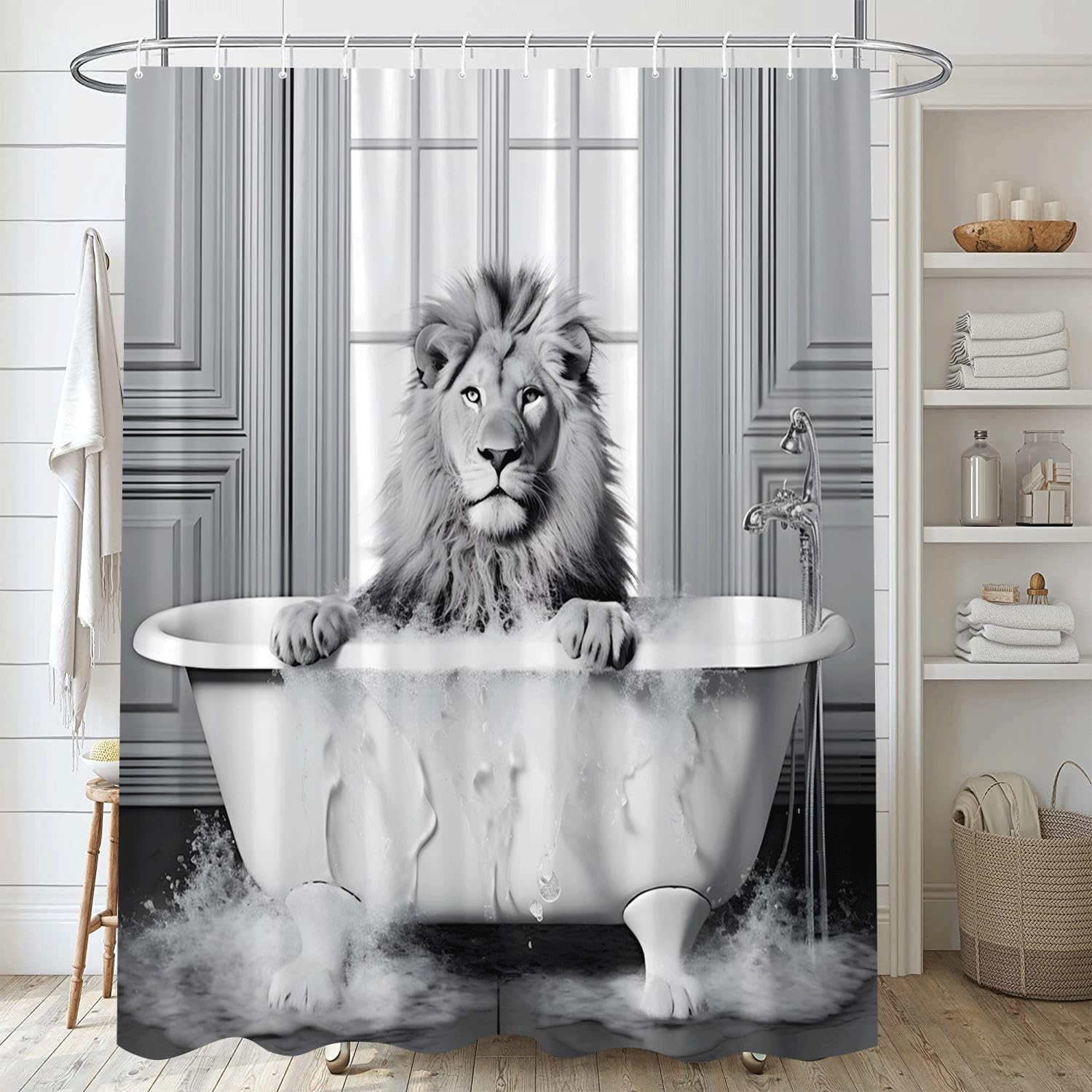 Funny Lion Shower Curtain