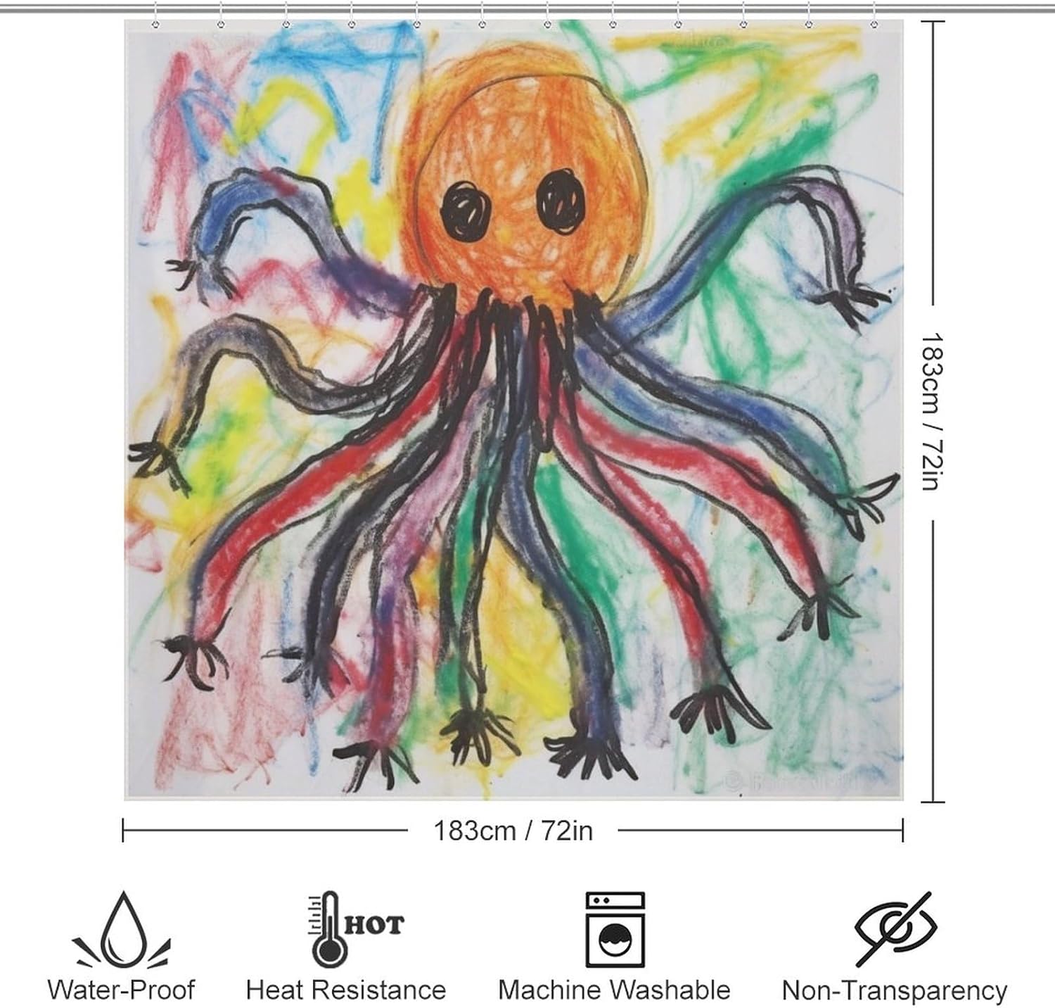 Octopus Shower Curtain - Modern Minimalist Bathroom Design
