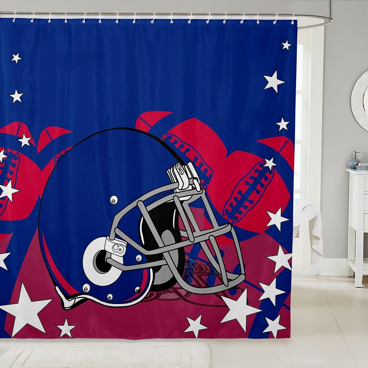 Erosebirdal American Football Bath Curtain Set