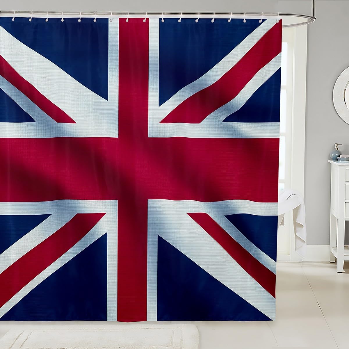 Erosebridal Union Jack Shower Curtain Set 72x72