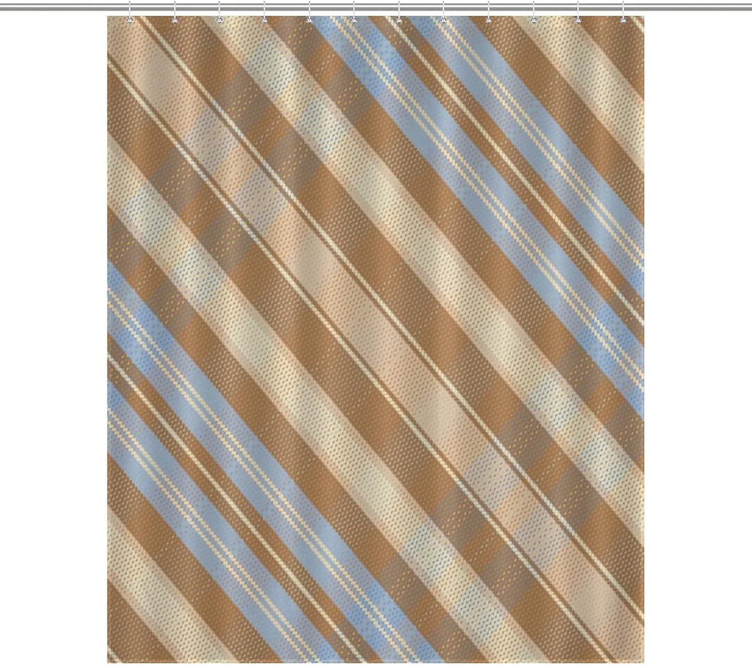 Vivid Buffalo Check Bath Curtain waterproof easy to hang