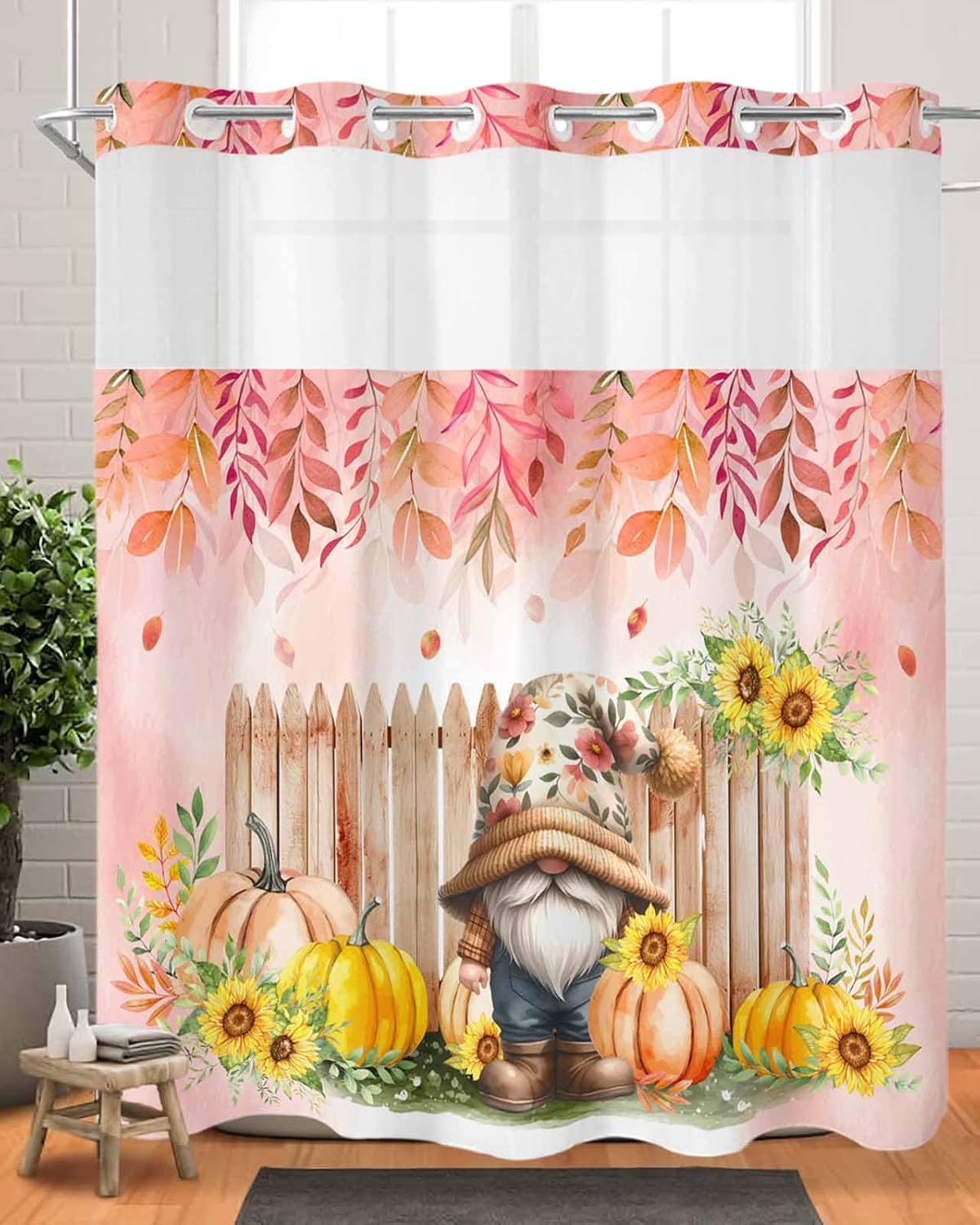 TocaHome Farmhouse Orange Pumpkins Glowing Small World Showers