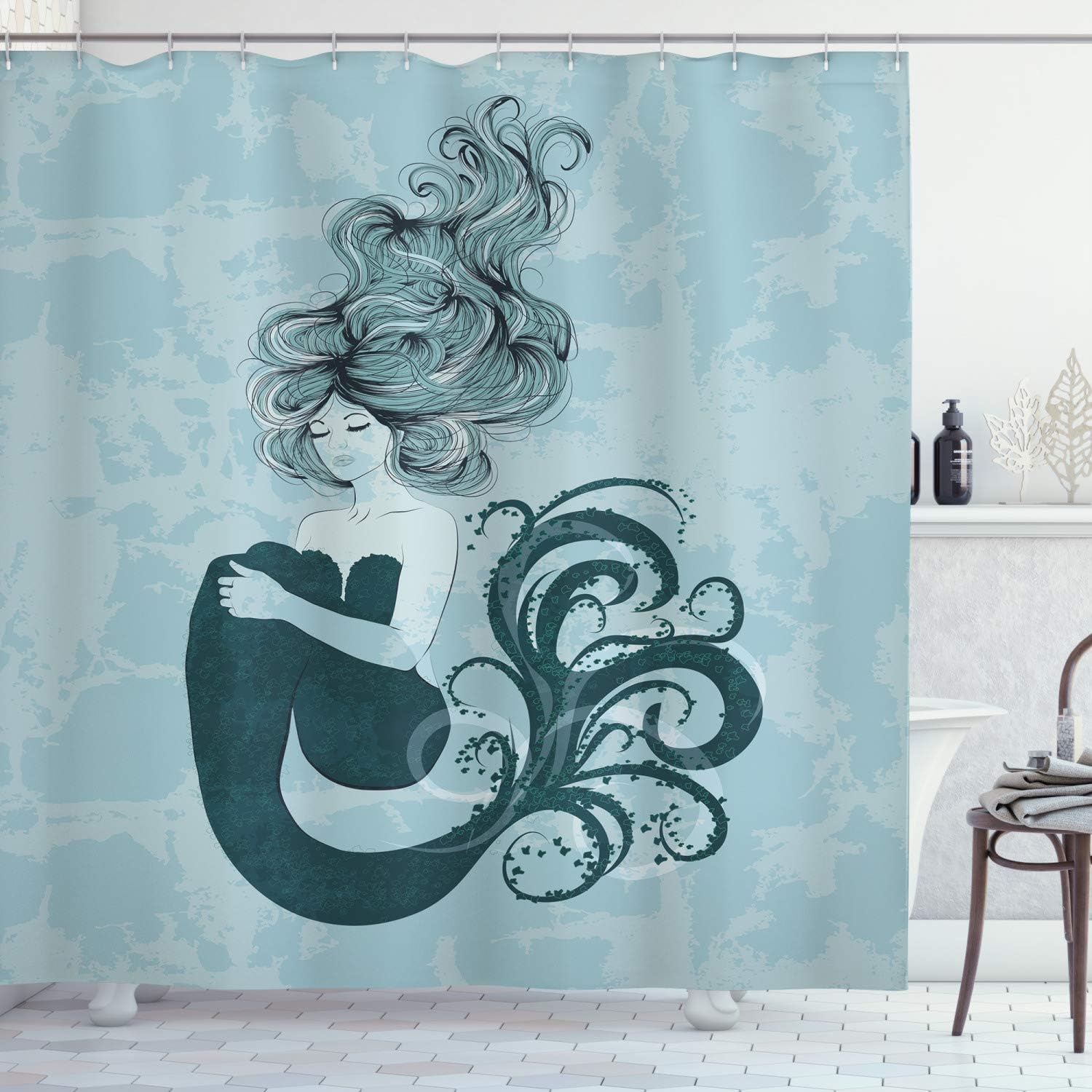Fun Ambesonne Mermaid Shower Curtain Perfect for Relaxing in the Bathroom