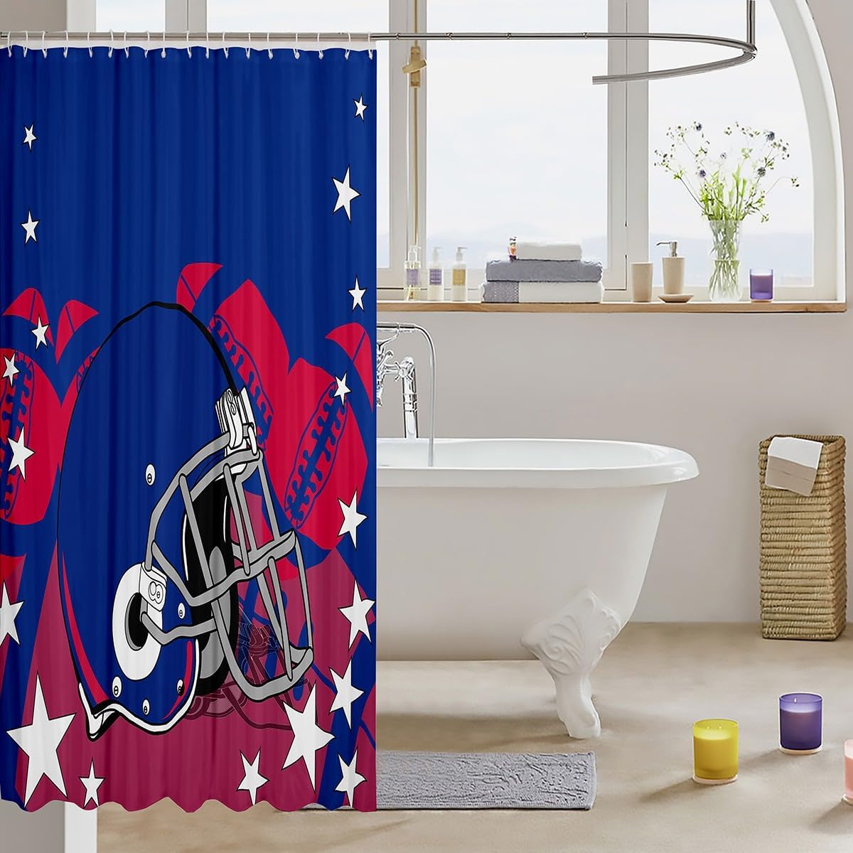 Erosebirdal American Football Bath Curtain Set