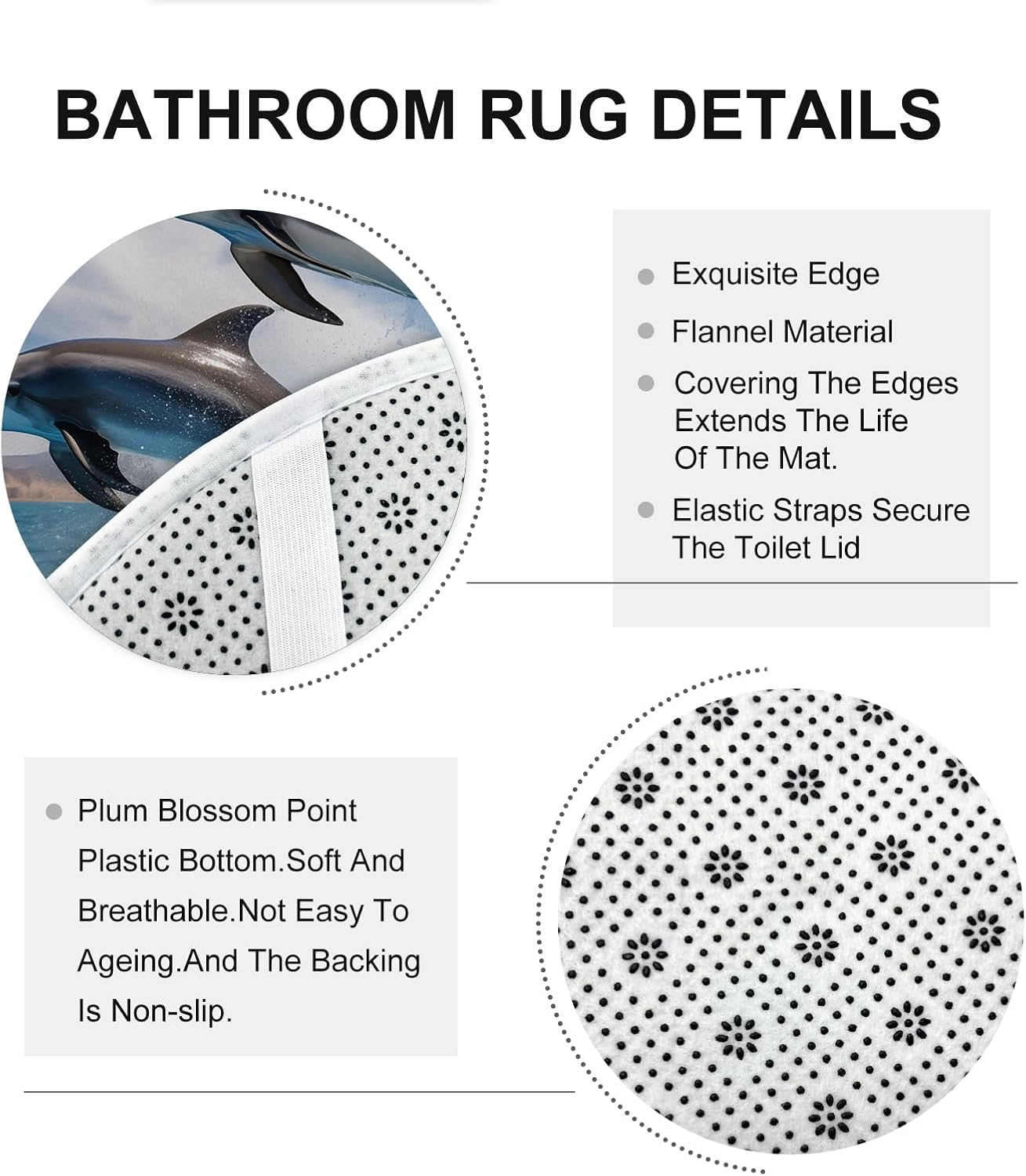 4PCS Jump Dolphin 72x72 Durable 12 Hooks Non-Slip Waterproof