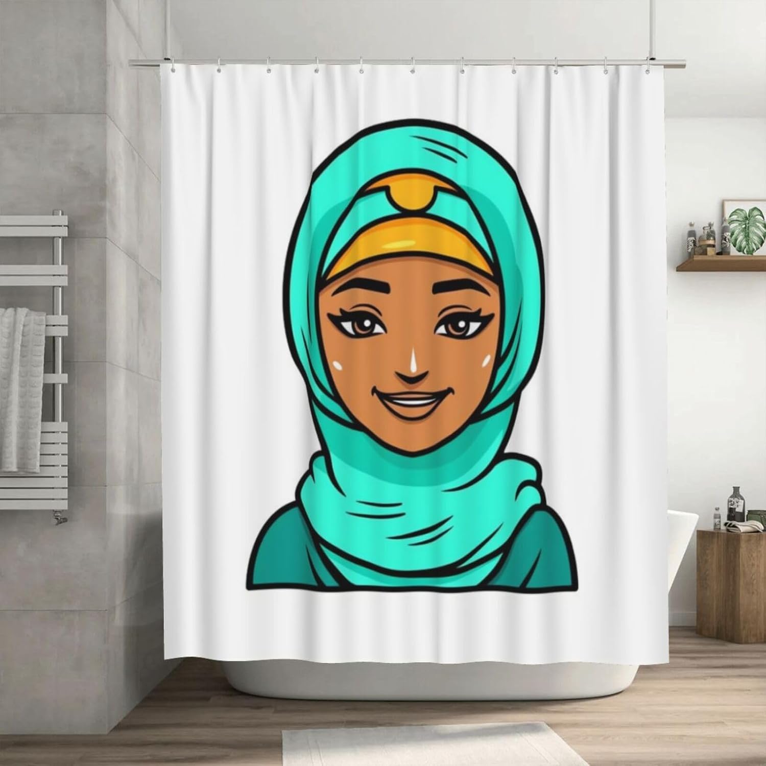 T outsetCharming Boho Shower curtain set for Bathroom with 12 Hooks