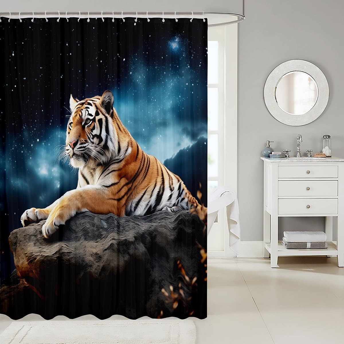 Tiger Wildlife Couple 72x72-inch Shower curtain set for kids