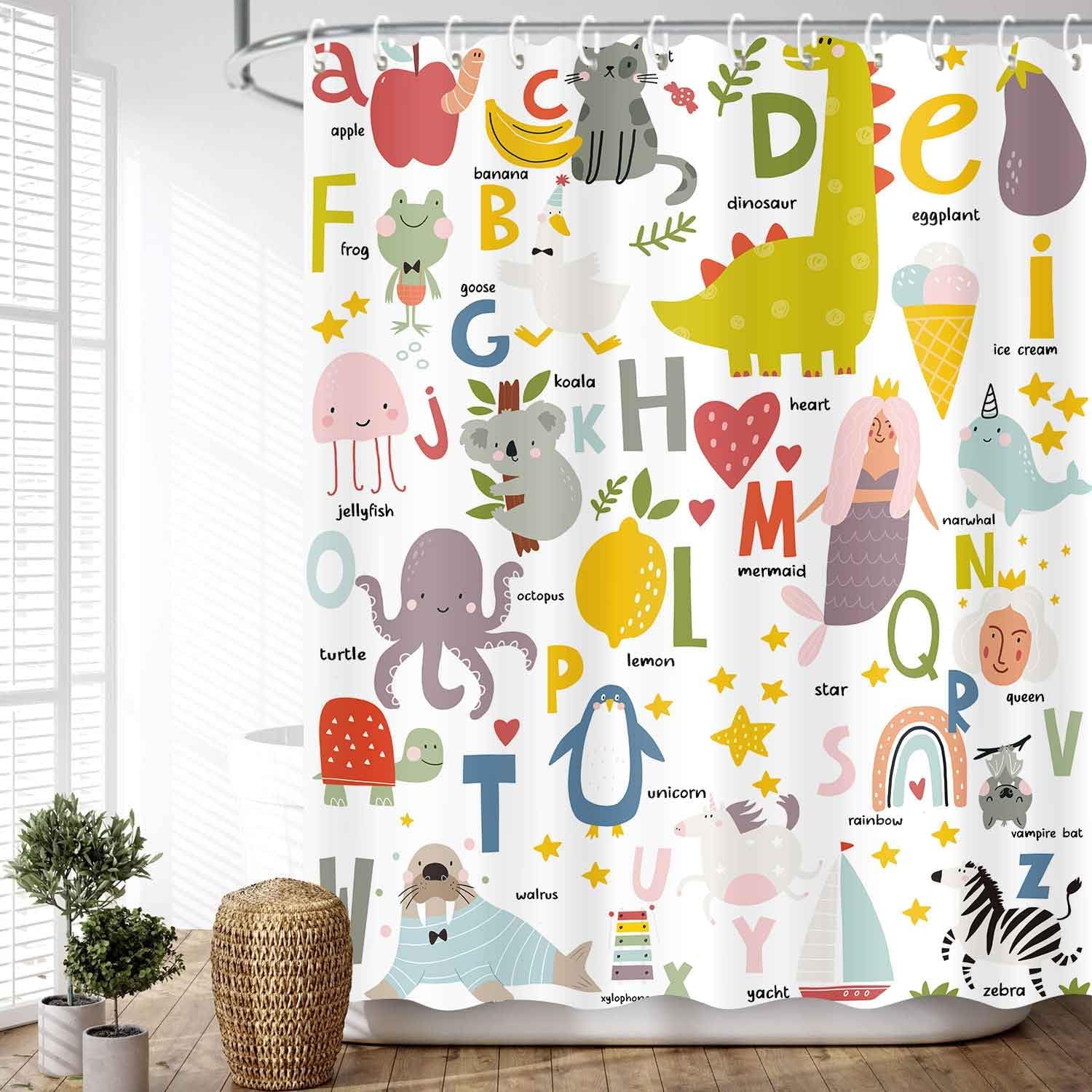 ABC Learning Shower Curtain for Kids
