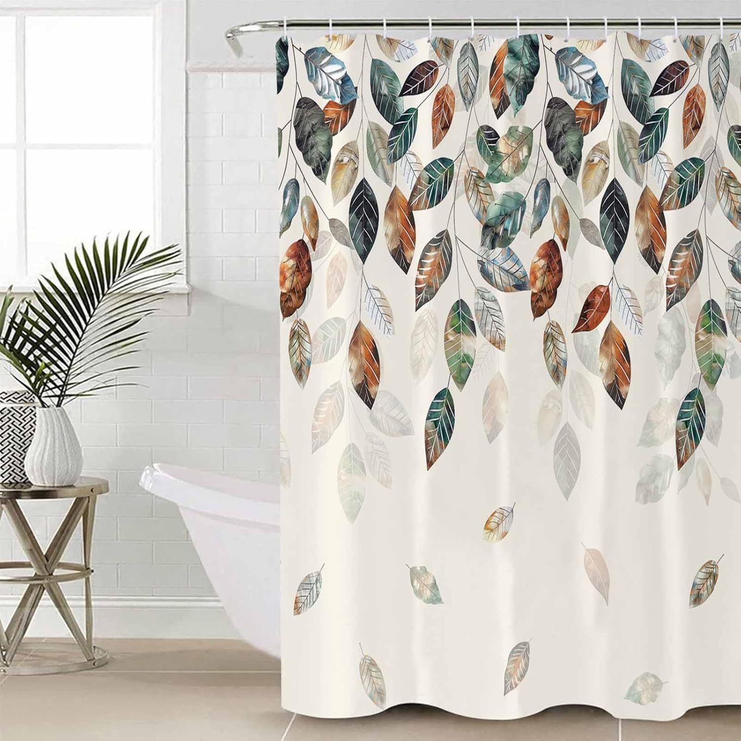Picpeak Autumn Leaf Shower Curtain Set - Waterproof Durable
