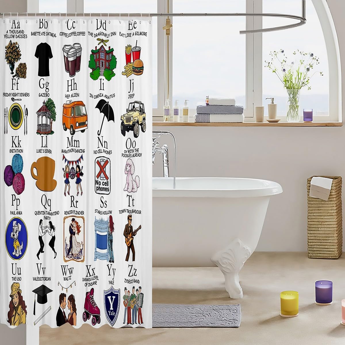 Erosebird Gilmore and Girl Oil Painting Bathroom Curtain