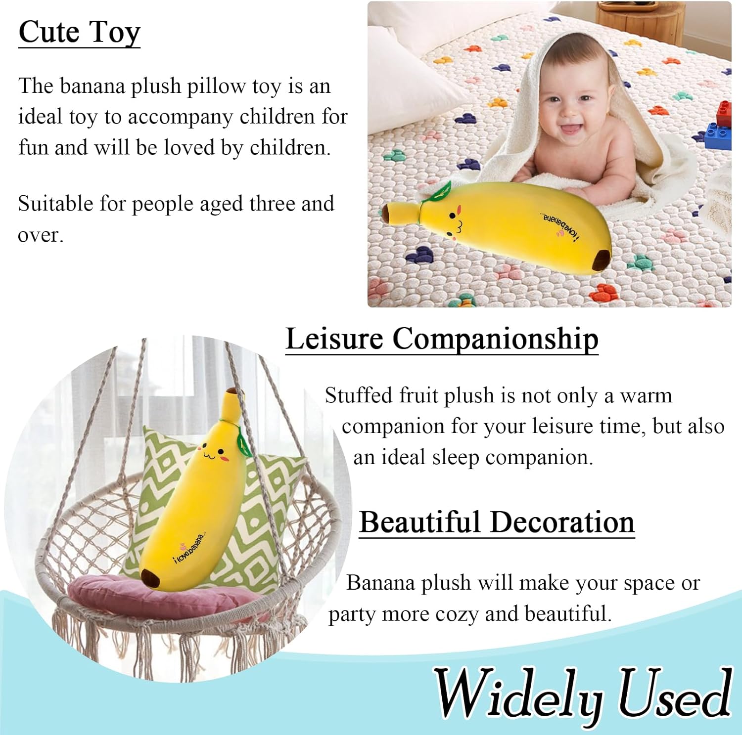 Cute Banana Plush Pillow Stuffed Animal for Kids