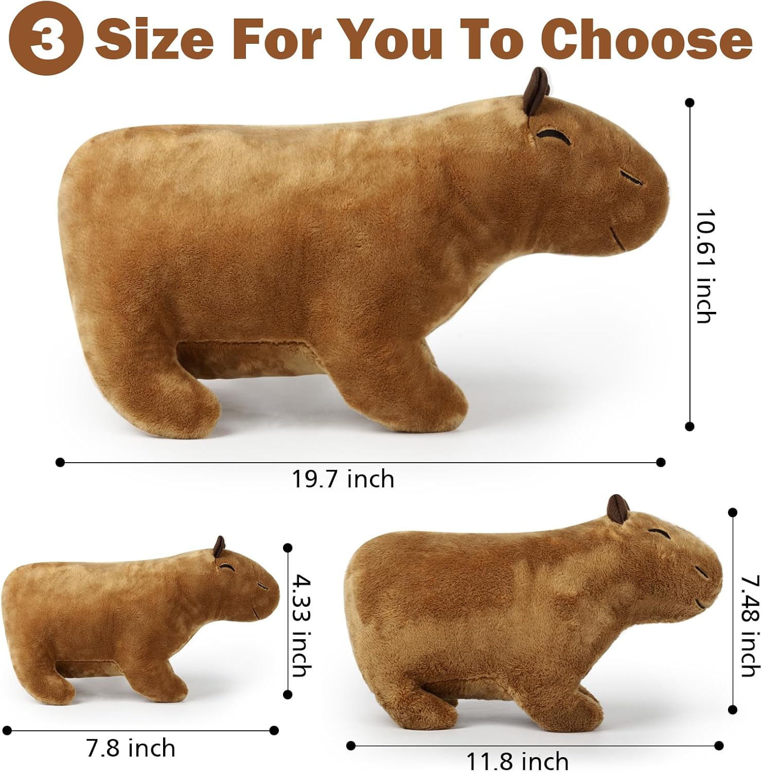 Capybara Plush Pillow Cute Stuffed Animal for Kids and Pets