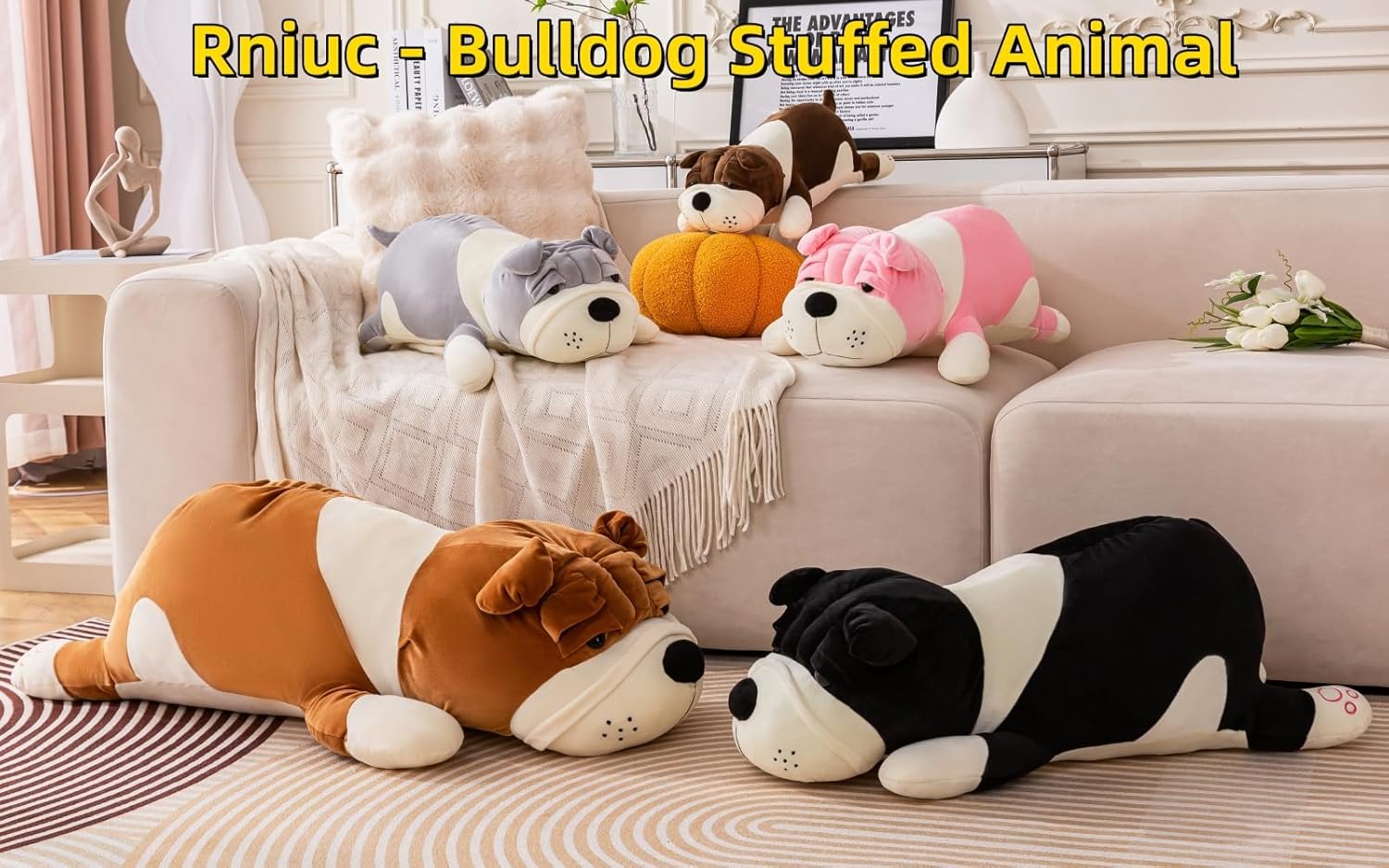 Giant Plush Dog Pillow for Relaxation Home Decor - Brown