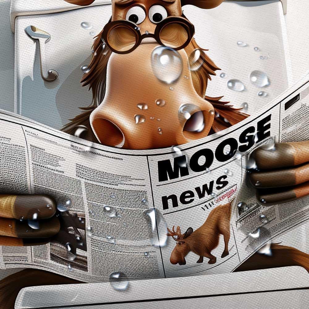 JAWO Funny Moose Bring Some Cheery Laughter to Your Bathroom